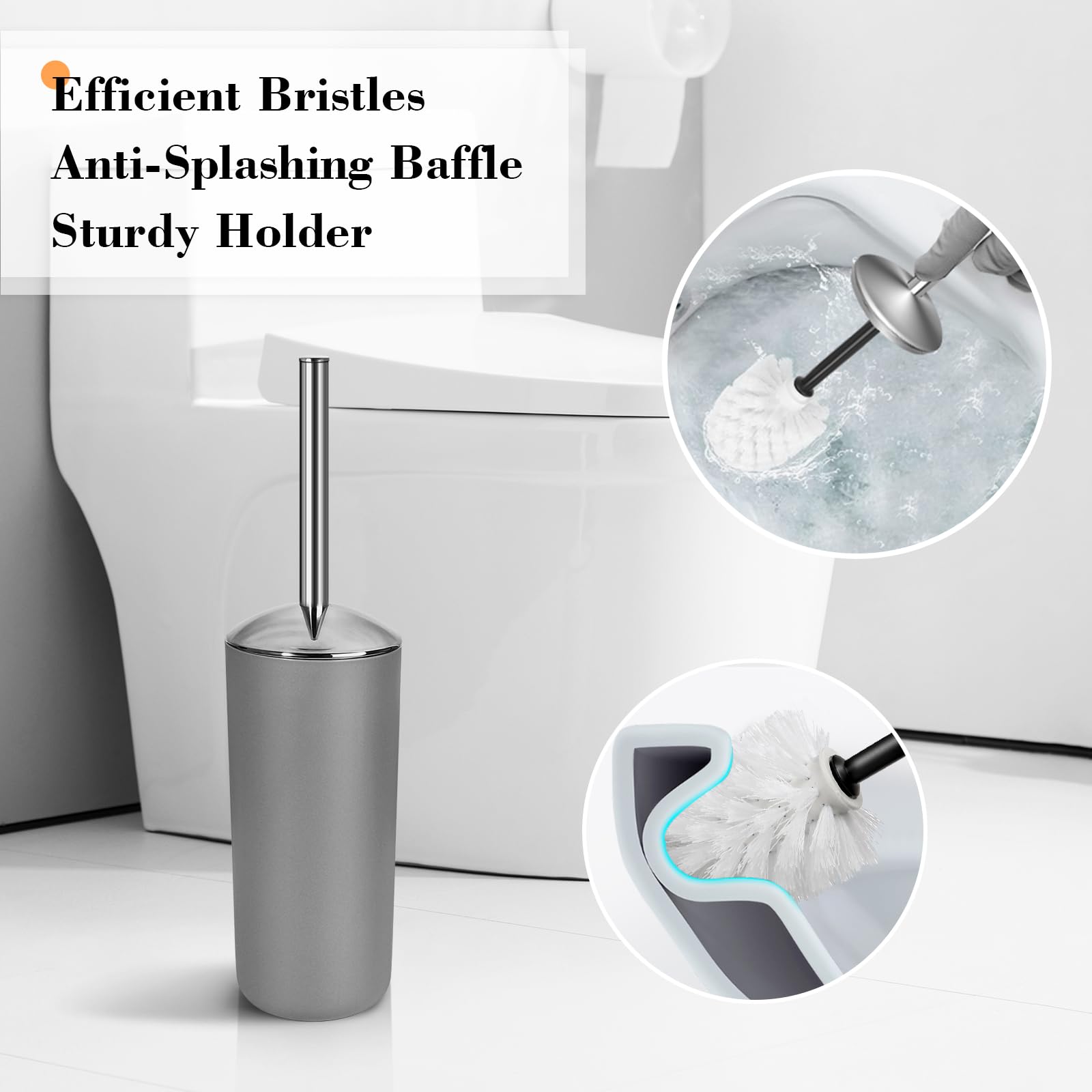 Alpiriral Grey Bathroom Accessories Set, 10Pcs Bathroom Accessory Set With Trash Can, Soap Dispenser And Toothbrush Holder, Soap
