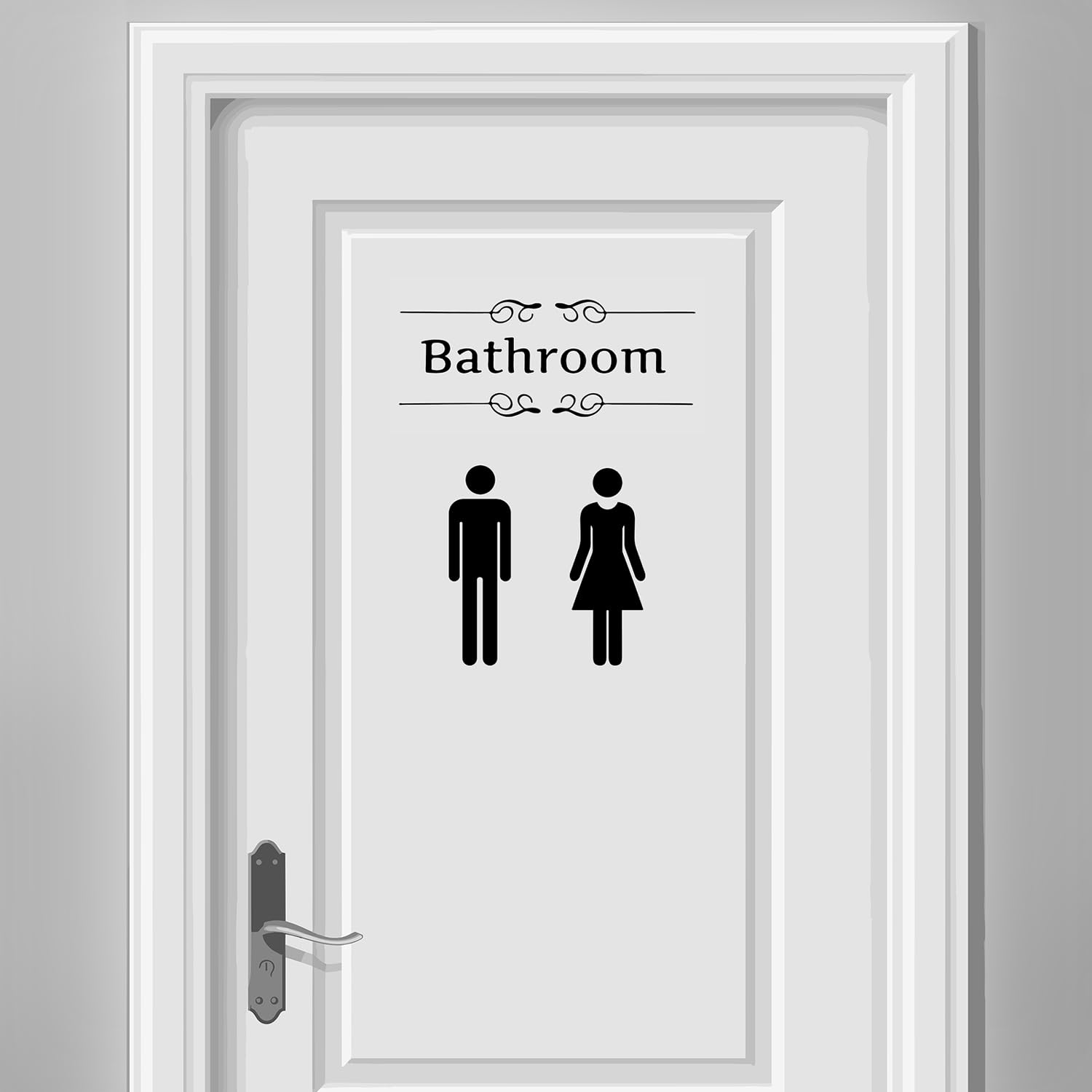 Bathroom Stickers For Door, Acrylic Adhesive Men And Women Bathroom Signs With Bathroom Word Stickers For Home Decor