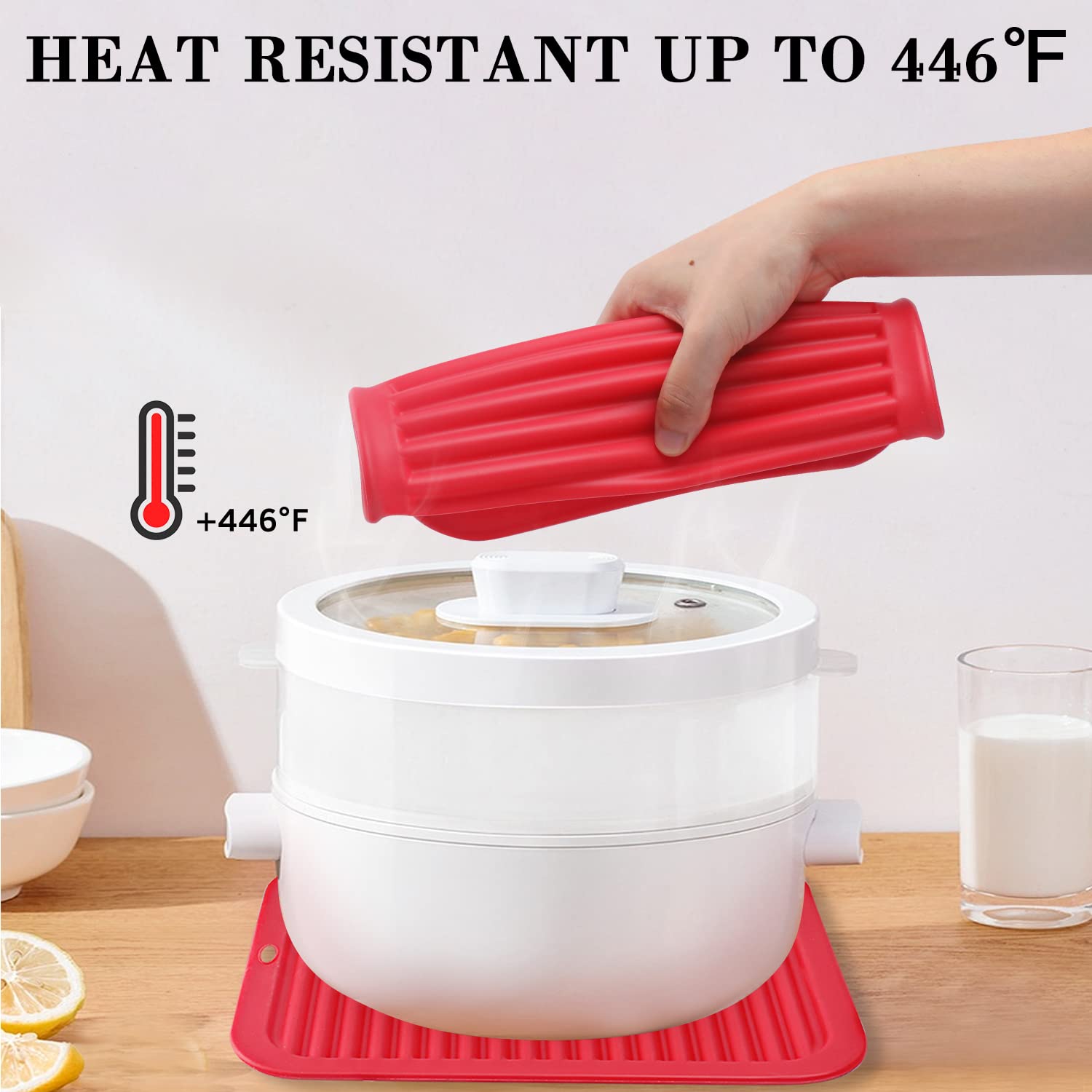 2 Pack Silicone Trivet For Hot Dishes, Heat Resistant Silicone Hot Pads For Hot Pots And Pans, Non-Slip Flexible Pot Holder For