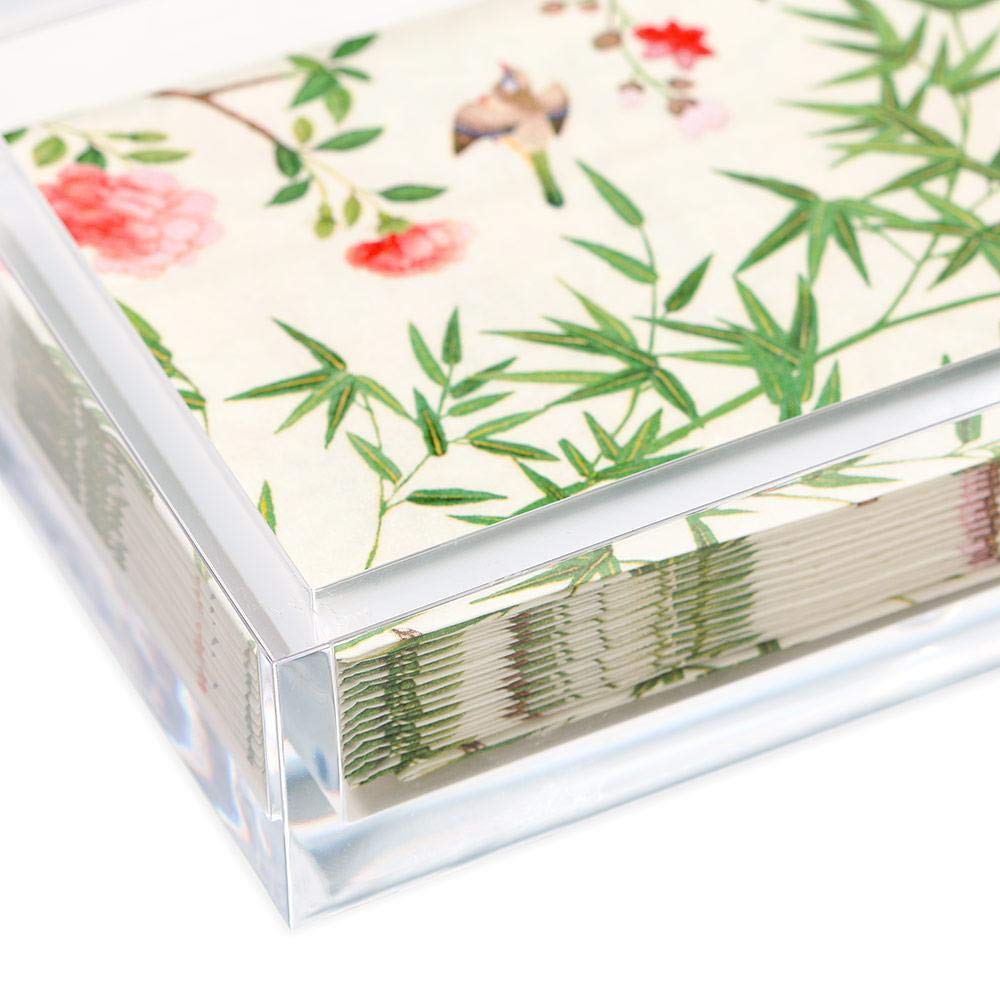 Caspari Napkin Holder, Guest Towel, Clear