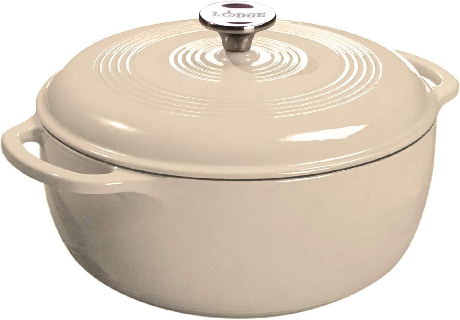 Lodge 3.6 Quart Enameled Cast Iron Casserole with Lid  Dual Handles  Oven Safe up to 500 F or on Stovetop  Use to Marinate, C