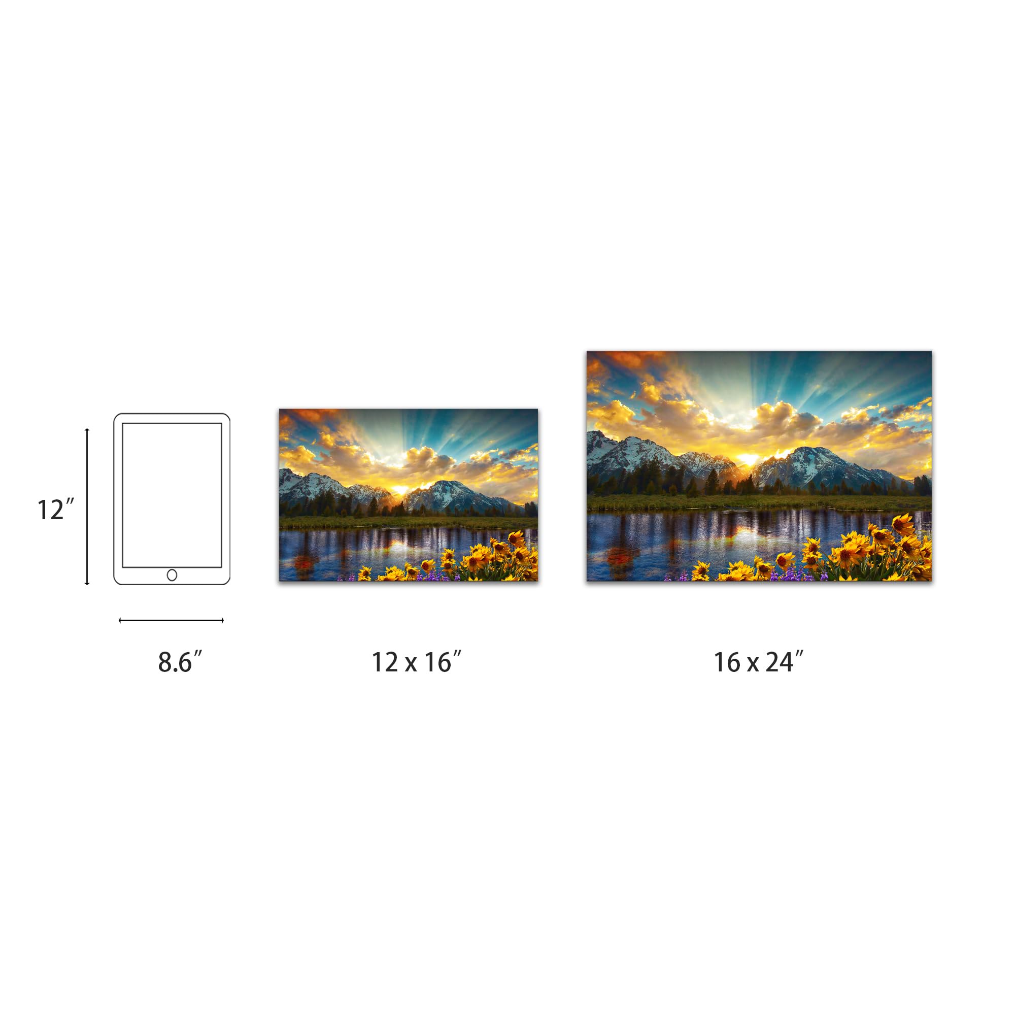 Skasnfai Grand Teton National Park Wall Art Sunflower Landscape Canvas Mountain Artwork Landscape Print For Living Room Framed (