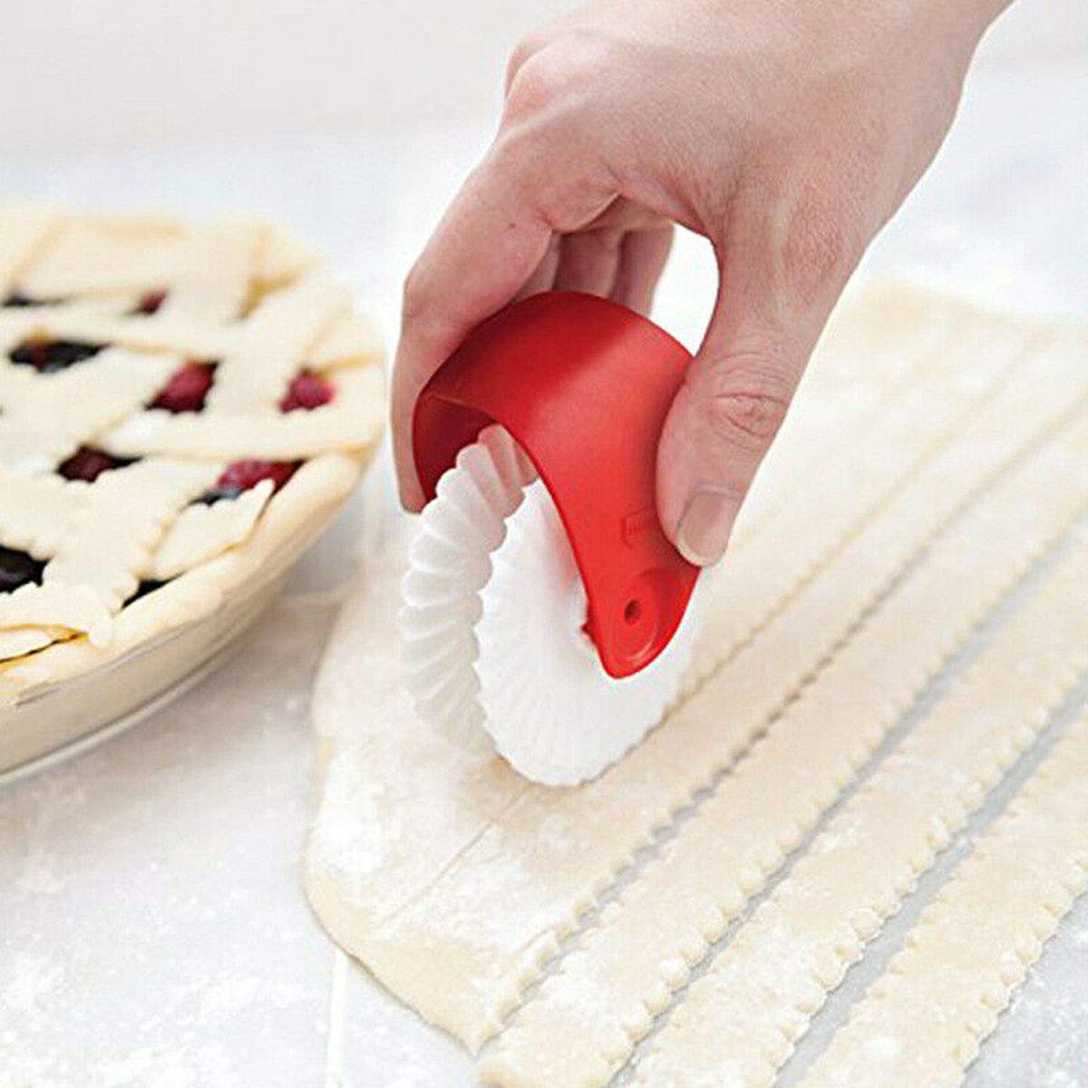 Batino 1 Set 2Pcs Pastry Cutting Wheel, Pie Crust Pastry Wheel Pastry Wheel Decorator And Cutter For Cutting Pastry, Rolled Past