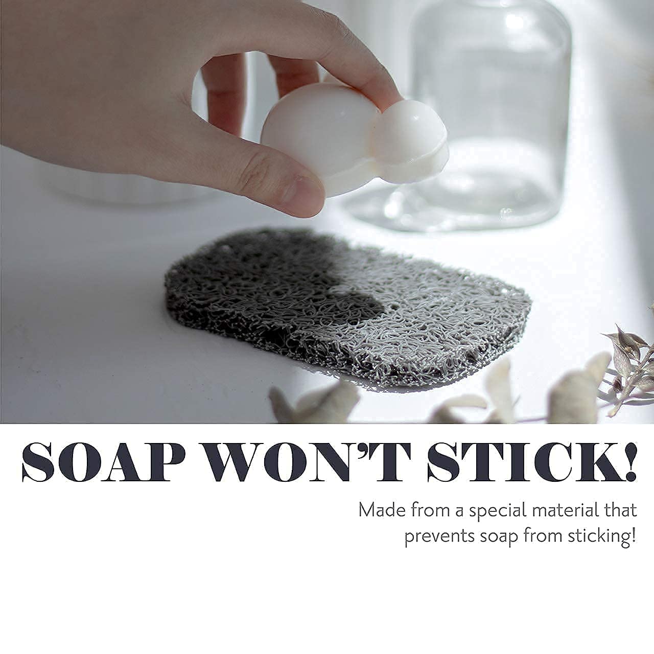 myHomeBody Soap Saver | Soap Lifting Pads for Soap Dish | Multi-Directional Weave  Efficient Draining Soap Bar Holder for Shower | 6 Piece Set - 3 Black  3 White
