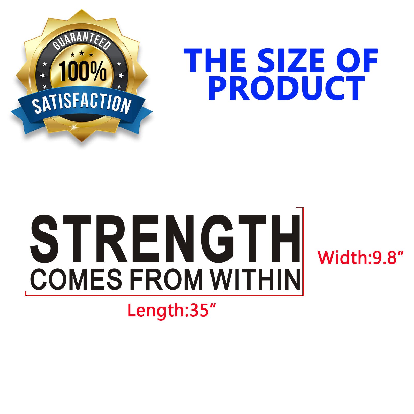 Wall Decal Stickers, Motivational Wall Decals, (Easy To Apply), Vinyl Wall Decor Art Men Women Sports Yoga Quotes Gym Office Bed