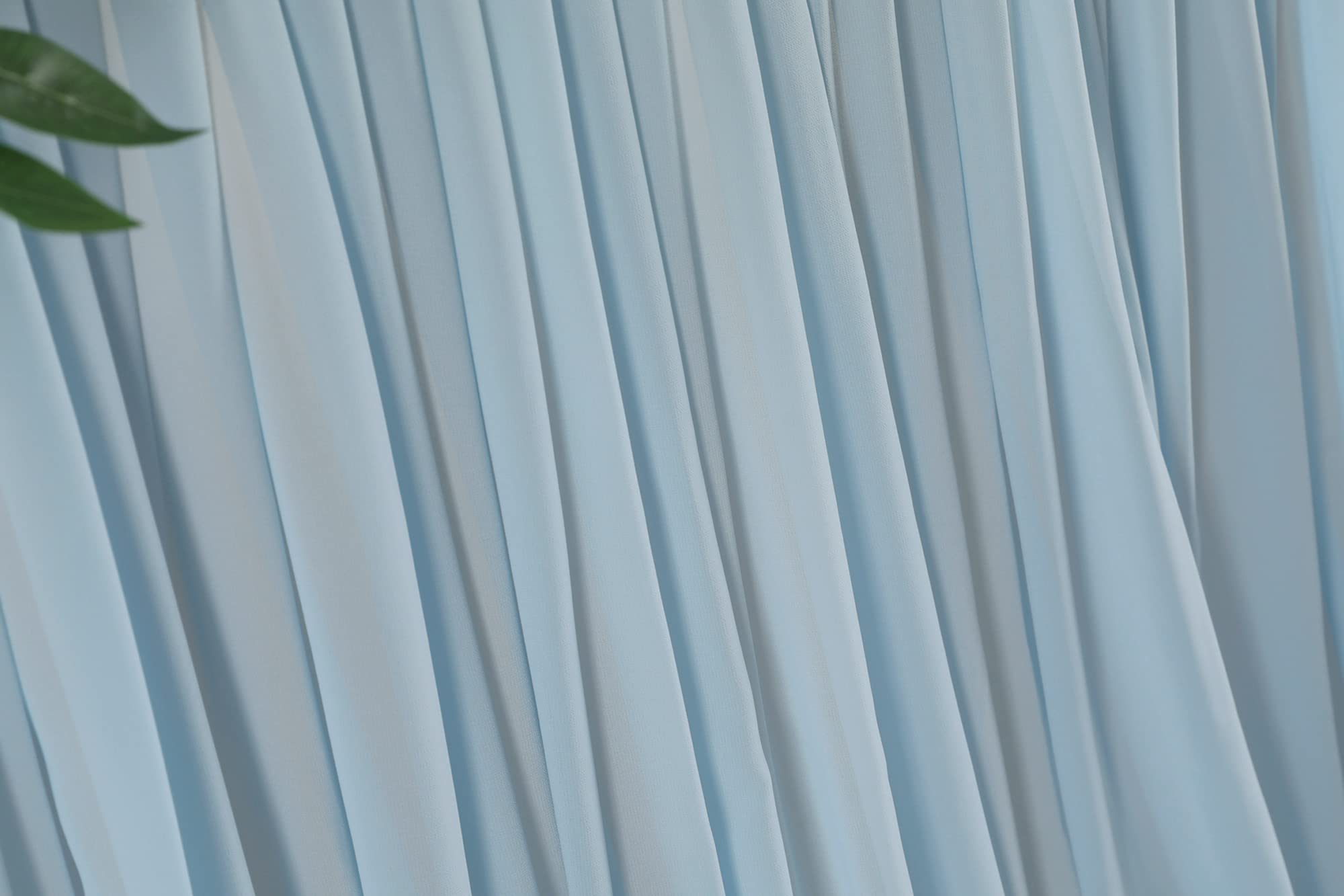 Mohoeey 9Ft Extra Long Blue Chiffon Table Skirts With Pooling Tablecloth For Wedding, Birthday, And Cake Table Decorations
