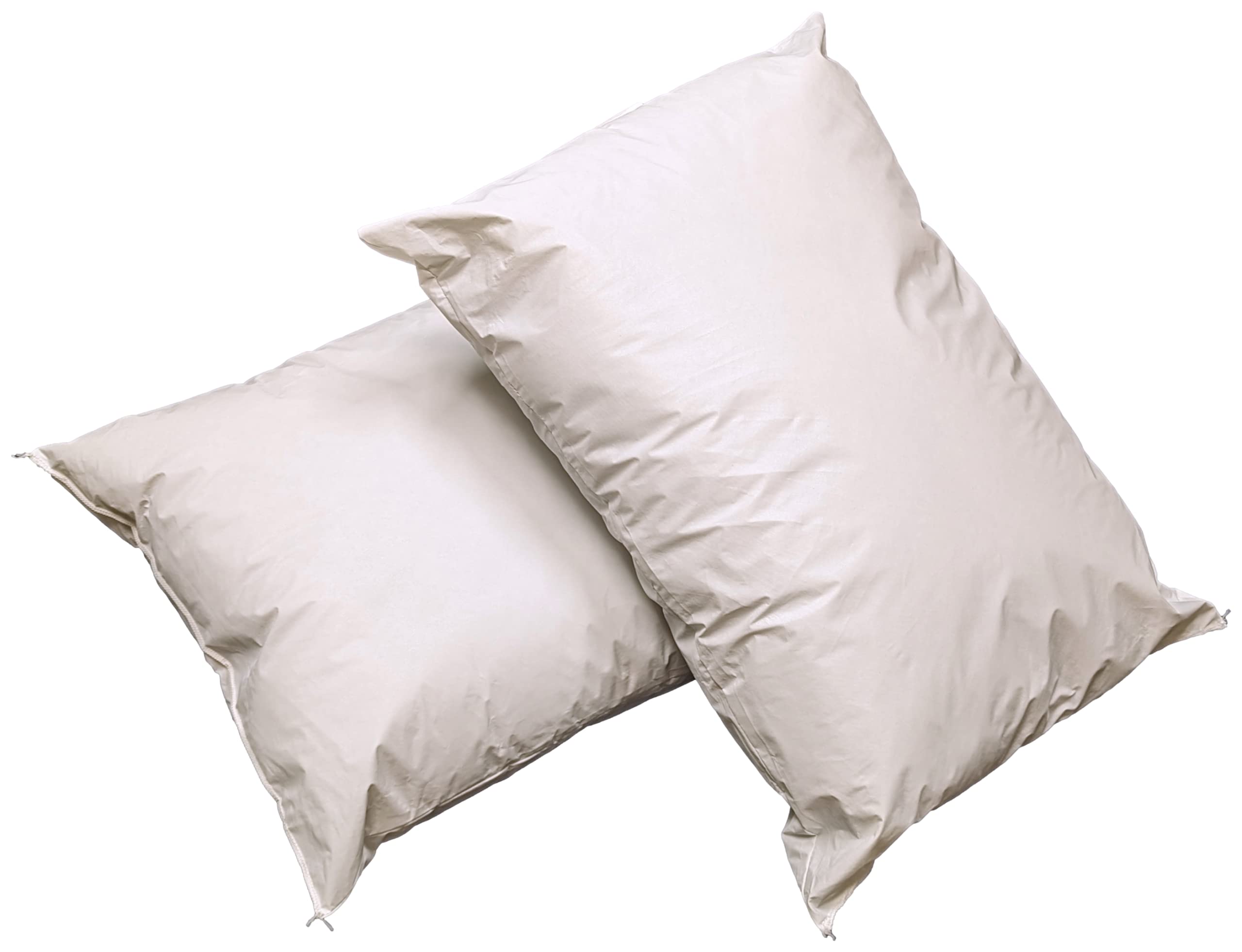 Medicheck White Vinyl Covered Bed Pillows - Wipeable Easy Clean - Soft Low Profile Non-Fluffy Support - Not An Encasement Or Zip