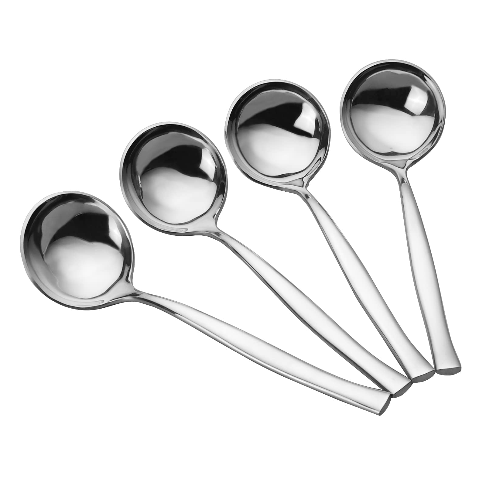 Yesdate 4-Piece Soup Ladle, Stainless Steel Gravy Soup Spoon