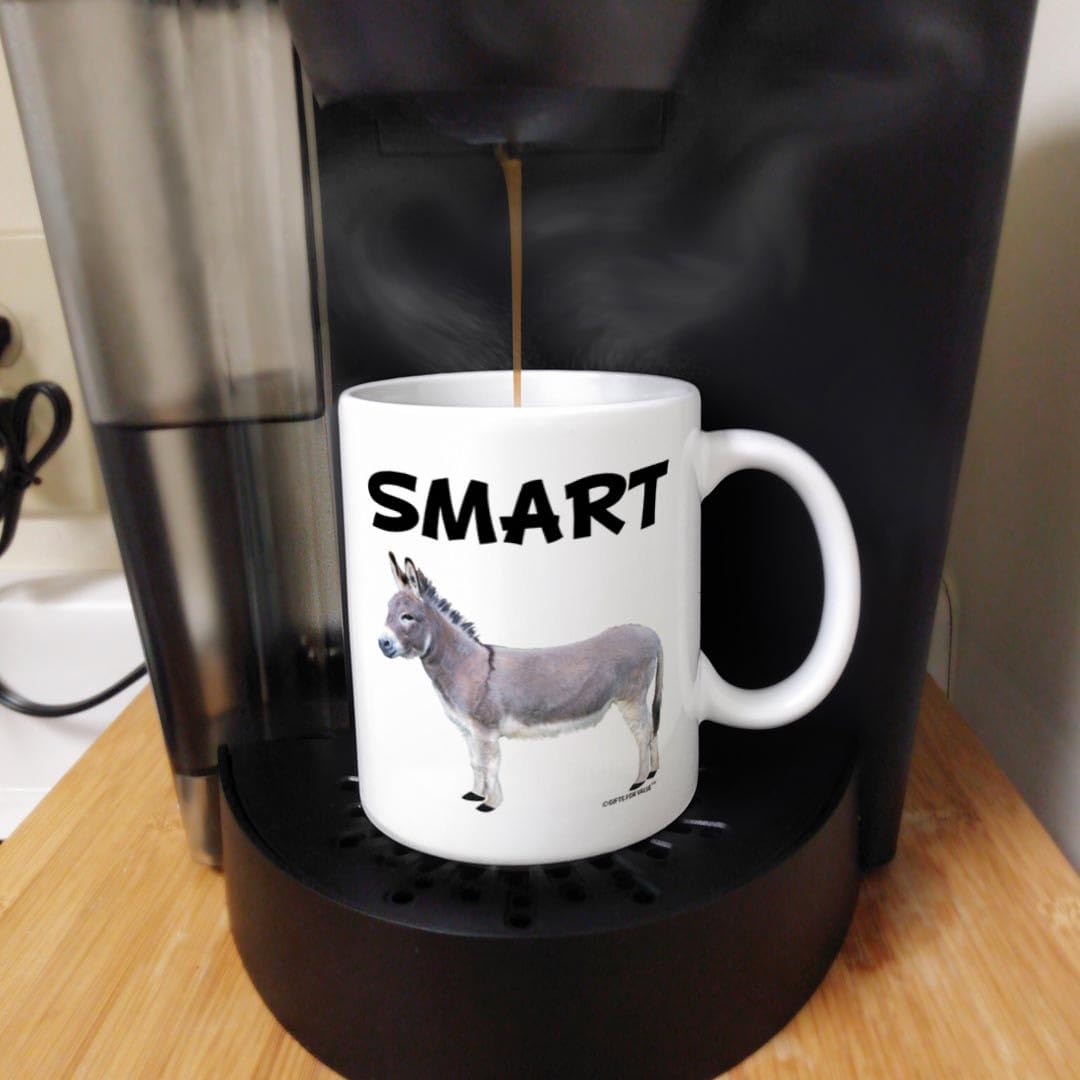 Smart Ass Smartass Donkey Sarcasm Gag Gift 11oz Ceramic Coffee Mug White