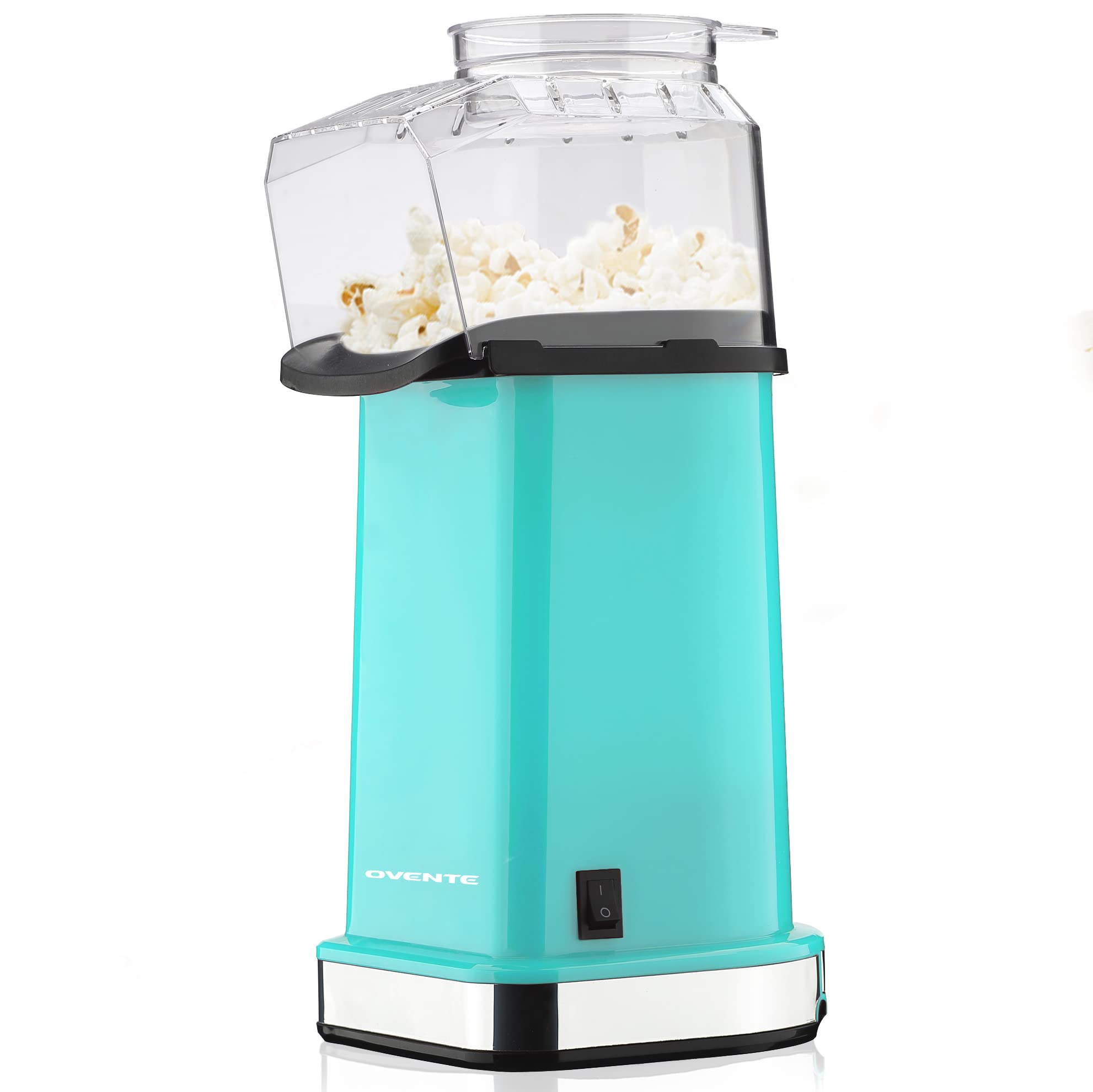 OVENTE Hot Air Popcorn Popper Maker with Measuring Cup, One-Touch Power Button and BPA-Free, 1400W Small Electric Corn Kernels P