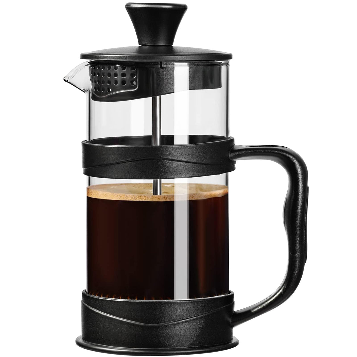 Paracity French Press Coffee/Tea Maker, Camping Mini Coffee/Tea Press Of 304 Stainless Steel Filter And Heat Resistant Glass, Co