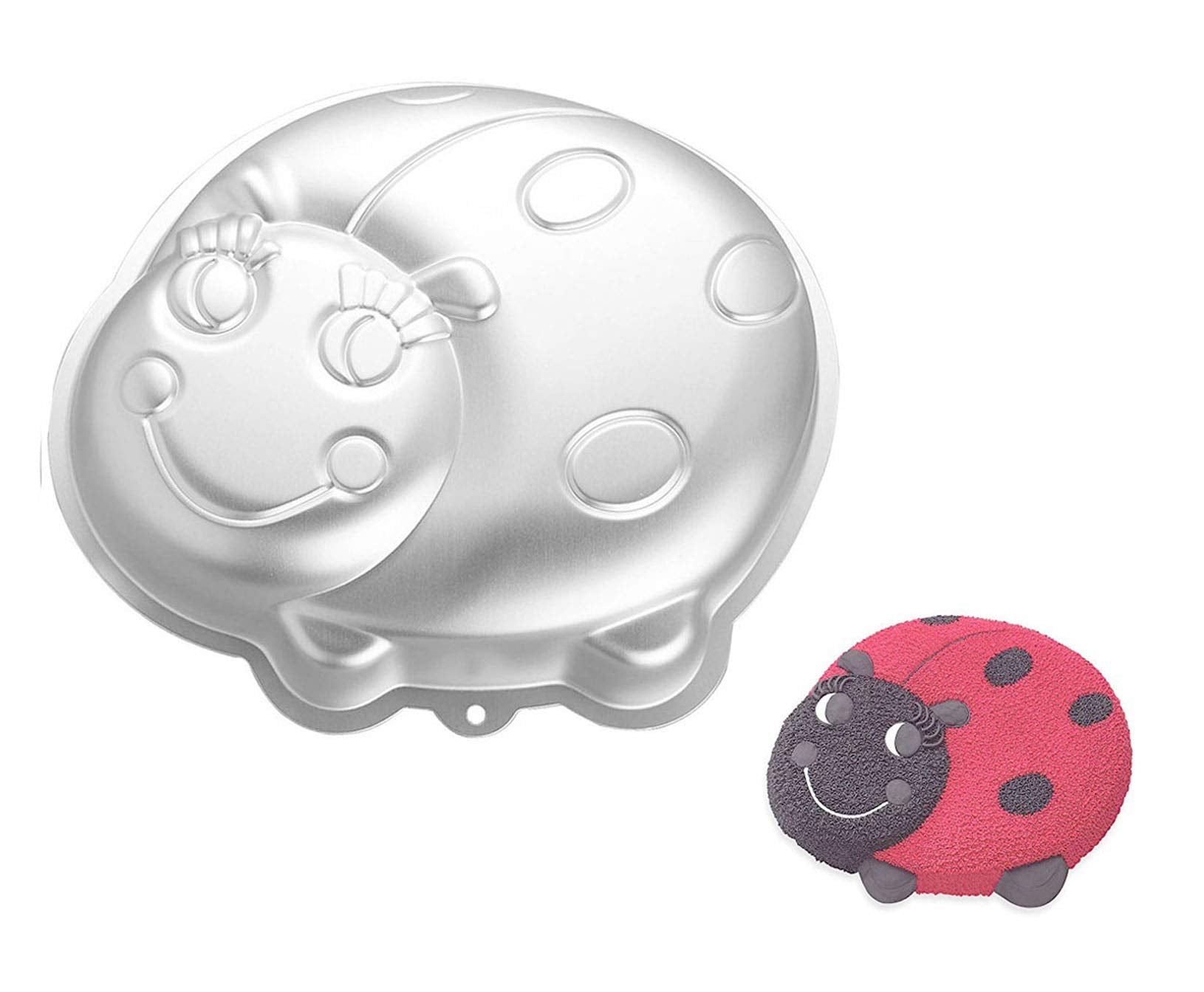Zdywy 10 Inch Ladybug Shaped Aluminum 3D Baking Mould Cake Mold Tin Birthday Cake Pan - Ladybug
