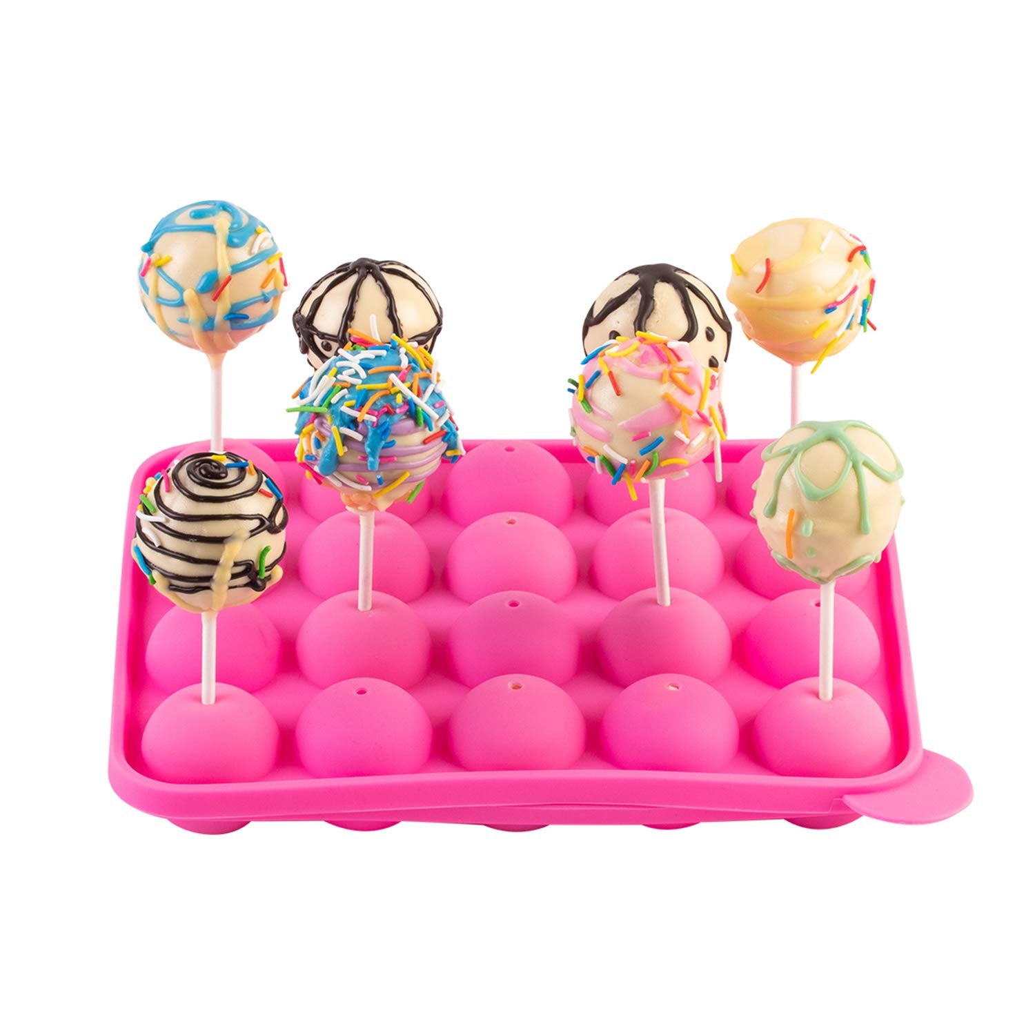 Cake Pop Maker Kit With 2 Silicone Mold Sets With 3 Tier Cake Stand, Chocolate Candy Melts Pot, Silicone Cupcake Molds, Paper Lo