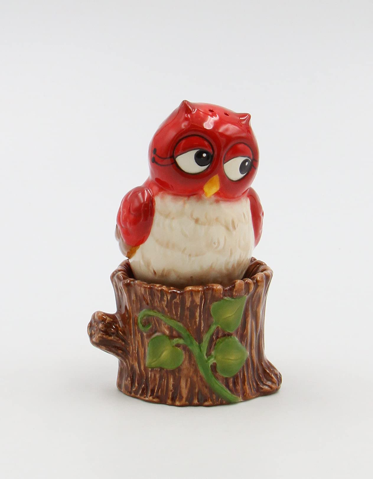 Cosmos Gifts 10908 Owl On Tree Salt And Pepper Set, 3-Inch Red