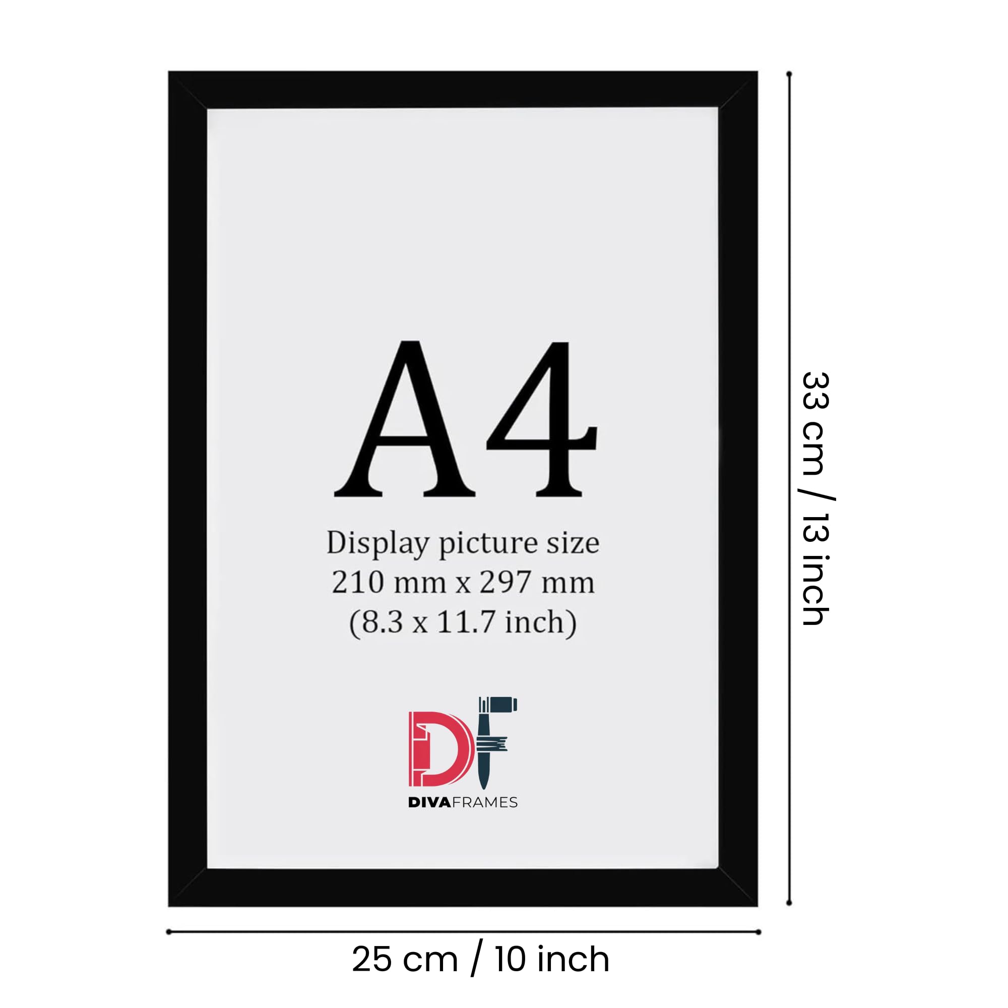 Divaframes Waterfall Painting For Vastu  10 X 14 Inch Black Wooden Frame | Positive Energy Wall Art For Home Dcor & Office