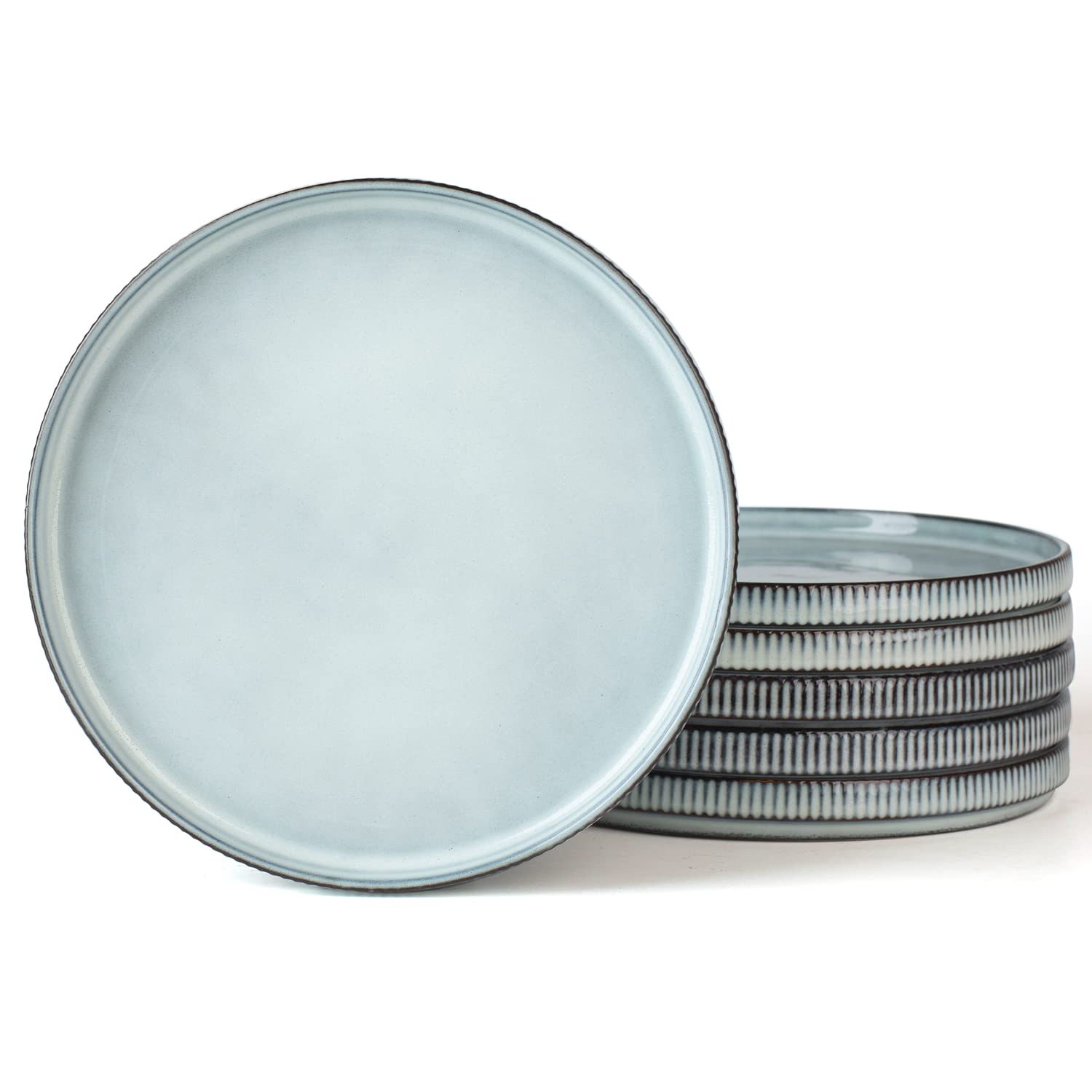 Famiware Star Dinner Plates For 6, 10 Inches Plate Set, Scratch Resistant, Stoneware Dinnerware, Kitchen Modern Rustic Serving D