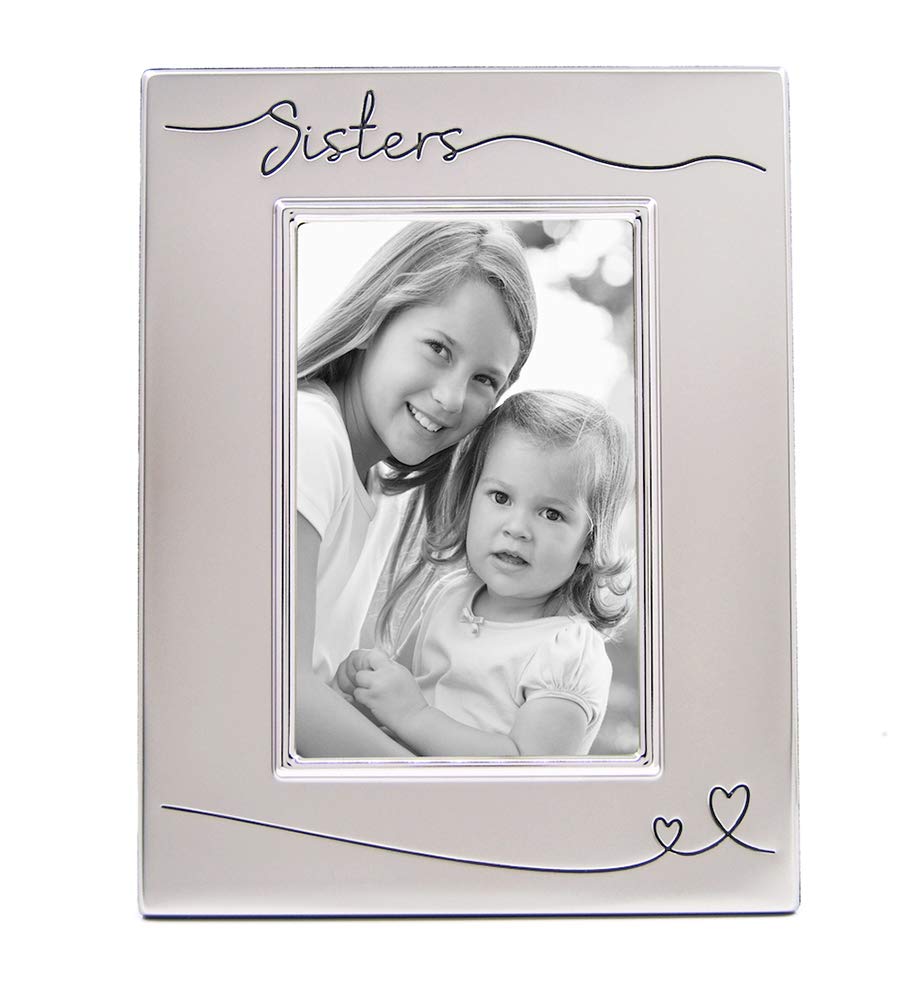 Haysom Interiors Beautiful Two Tone Silver Plated Sisters 4 x 6 Picture Frame with Black Velvet | Unique and Thoughtful Gift Ide