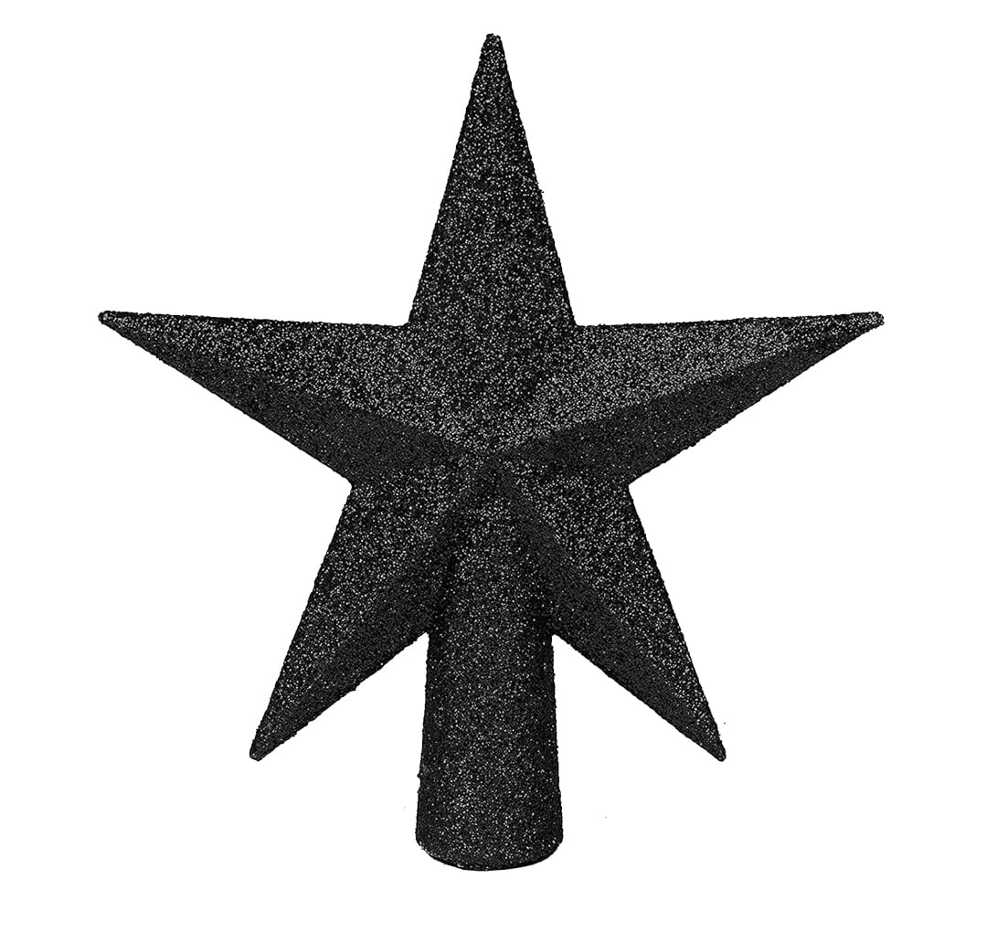 YYCRAFT Glitter Star Tree Topper Christmas Decoration-4 Inch,Black