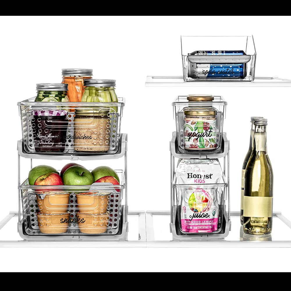 Madesmart 2-Tier Organizer Multi-Purpose Slide-Out Storage With Handles And Dividers For Home And Bath, Bpa Free, Pack Of 1, Cle