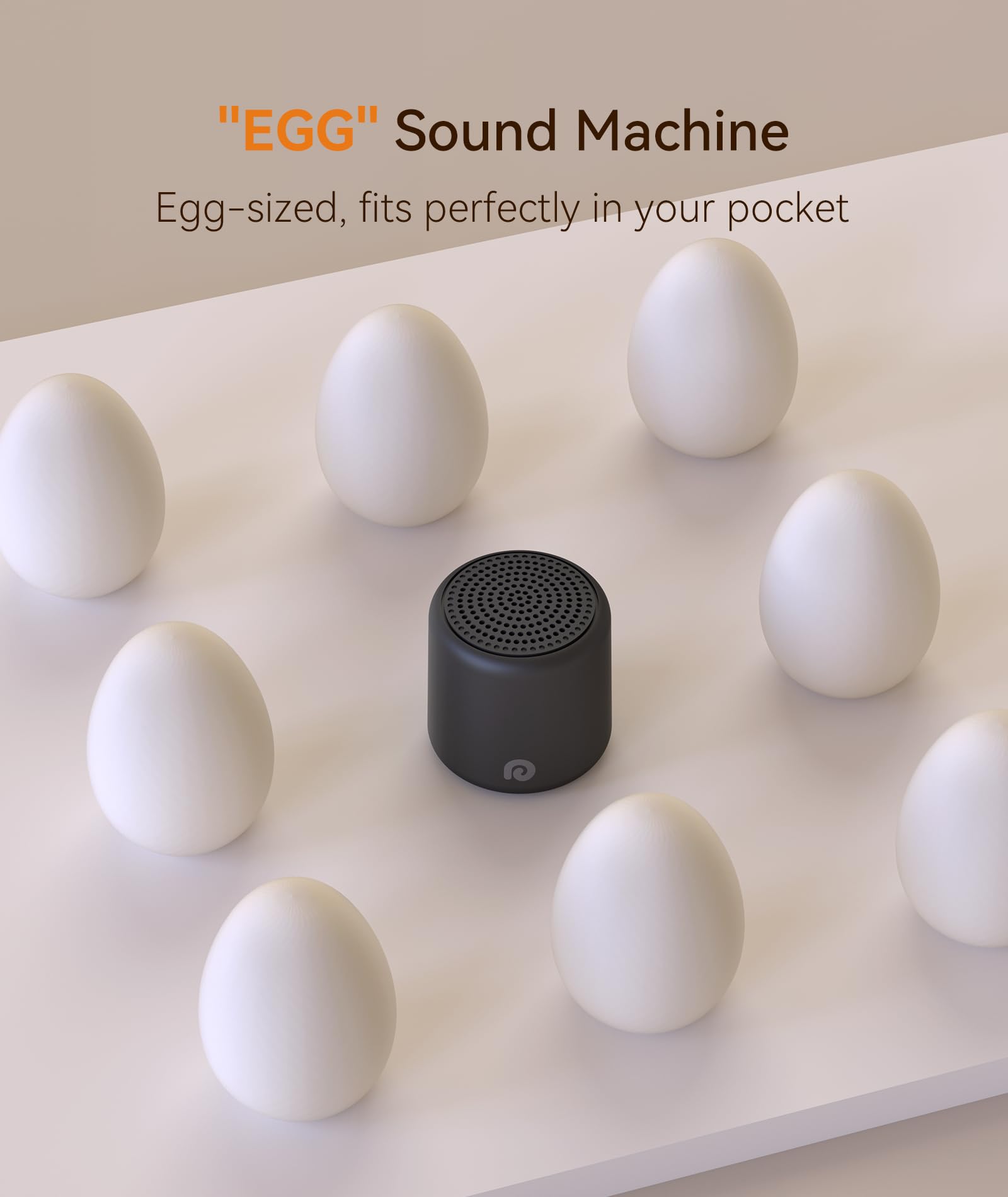 Dreamegg Travel Sound Machine - Portable Sound Machine for Baby Adults, Travel Sound Machine for Sleep, 16 Nature Sound, Timer,