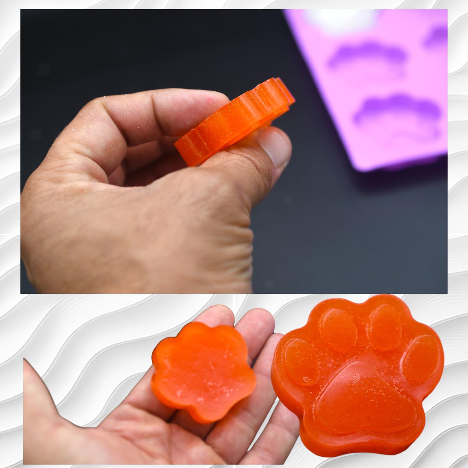 3 Pack Silicone Mold Dog Homemade Treat Paw Shape, Puppy Dog Paw Shaped, Reusable Silicone Molds, Easy To Clean, Suitable For Mi