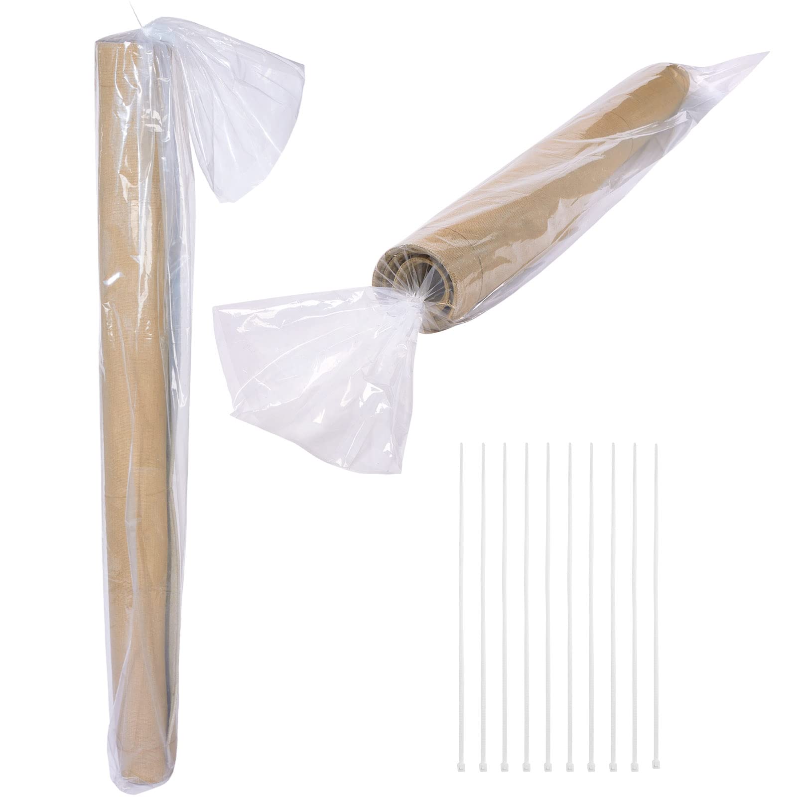 Carpet Storage Bags Jumbo Rug Storage Bag Large Clear Plastic Bag For Carpet With Nylon Cable Zip Ties For Indoor Outdoor Carpet