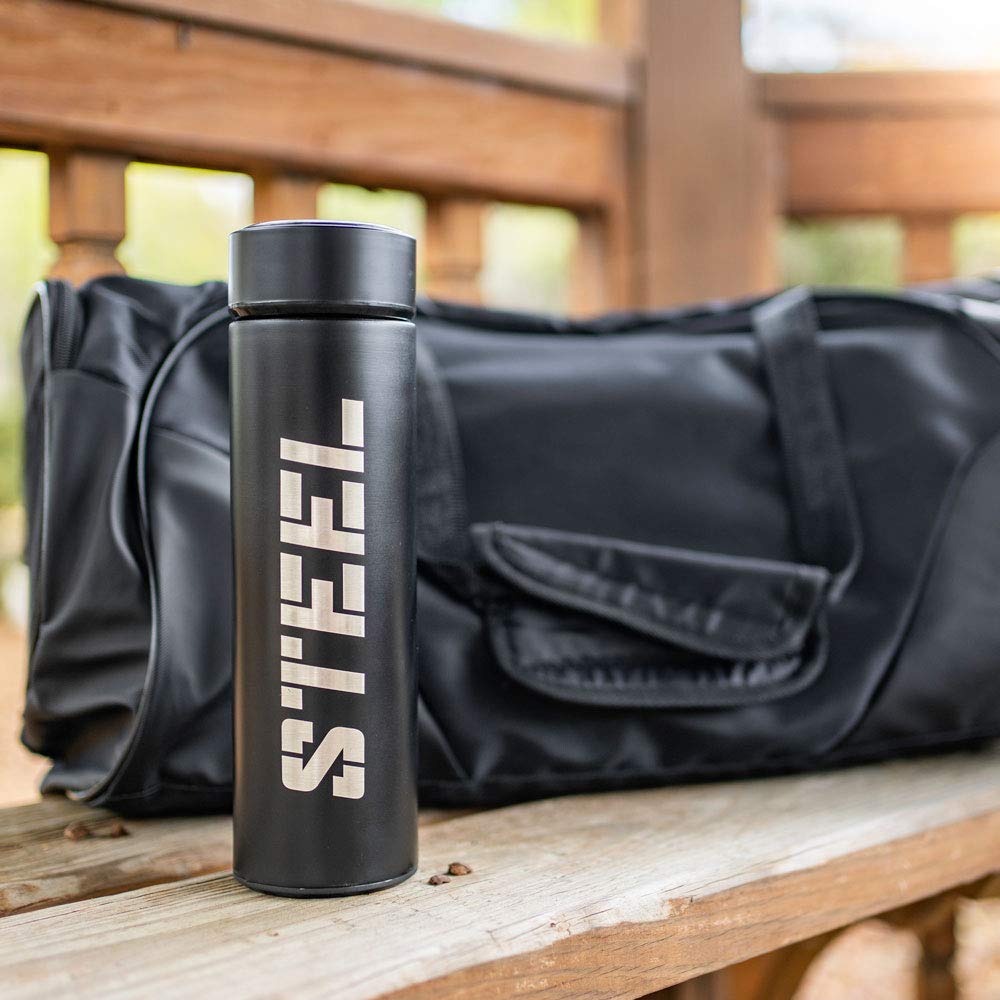 Steel Stainless Steel Water Bottle Bpa Free 14Oz Insulated (Black)