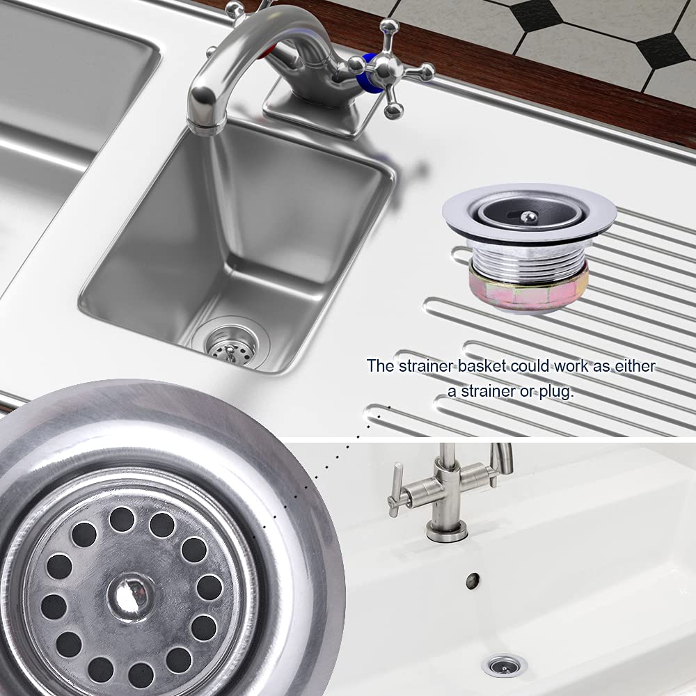 Varnahome Junior Duo Bar/Pre Sink Stainless Steel Strainer Assembly W/Basket Strainer