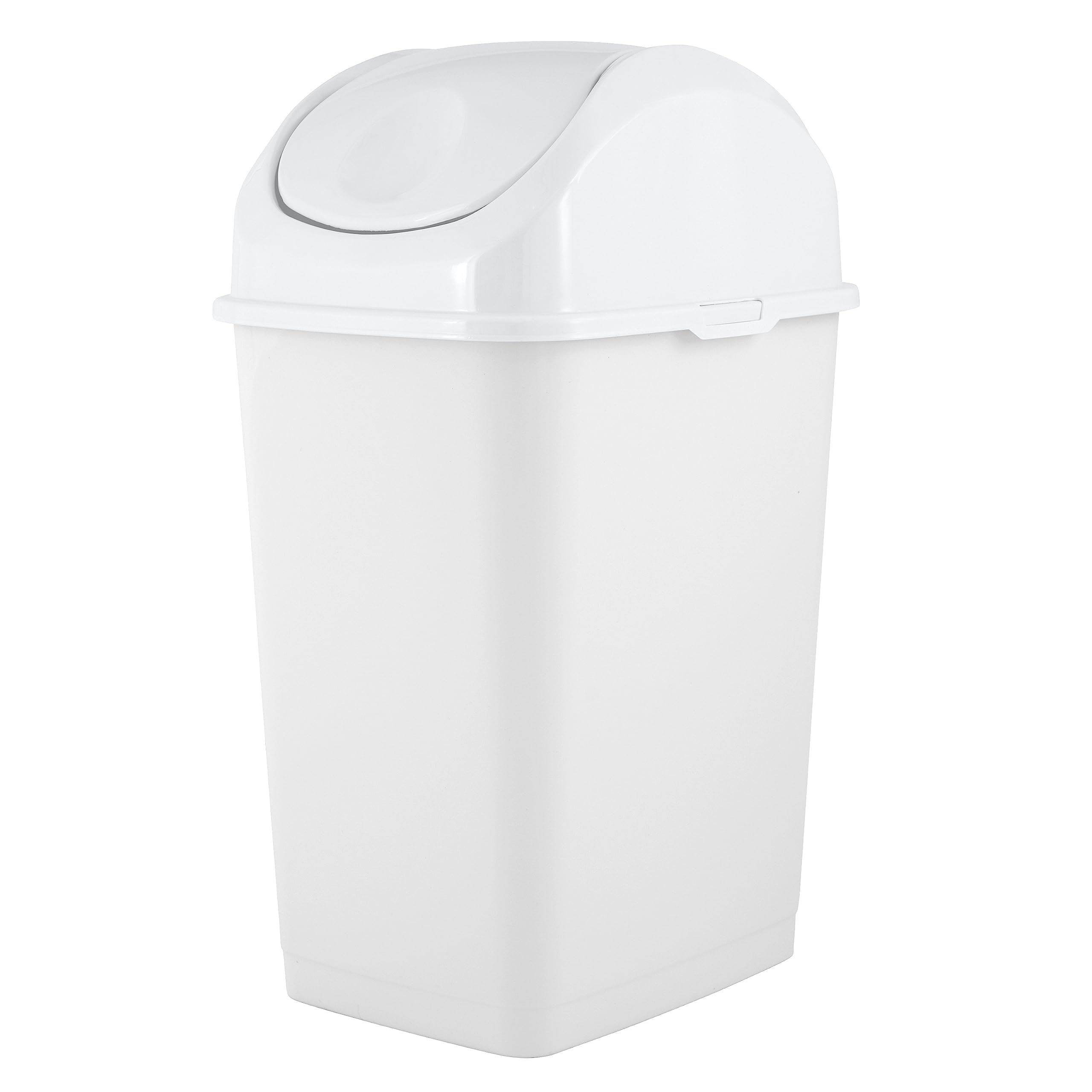 Superio Small 2.5 Gallon Plastic Trash Can With Swing Top Lid, Compact Slim Waste Bin For Under Desk, Office, Bedroom, Bathroom,