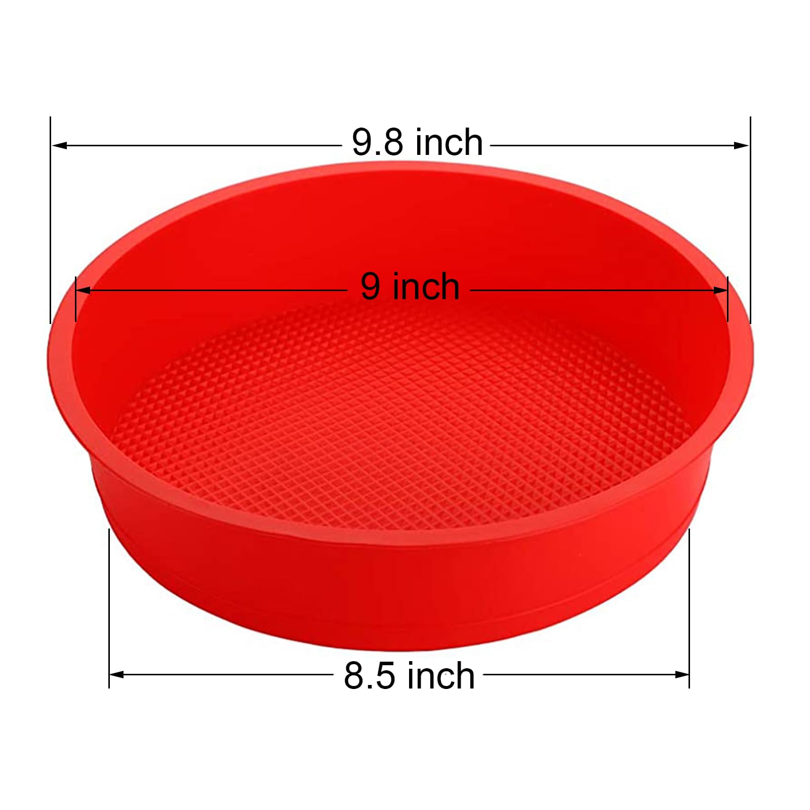 Bekith 4 Pack 9'' Round Silicone Cake Pans - Silicone Molds For Baking, Quick Release Baking Pans For Layer Cake, Cheese Cake, R
