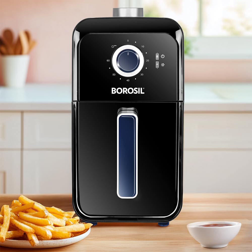 Borosil Best Air Fryer | 4 In 1 Function With Quickfry Technology, Auto Off Function | Air Fryer For Bake, Grill, Roast, Reheat 
