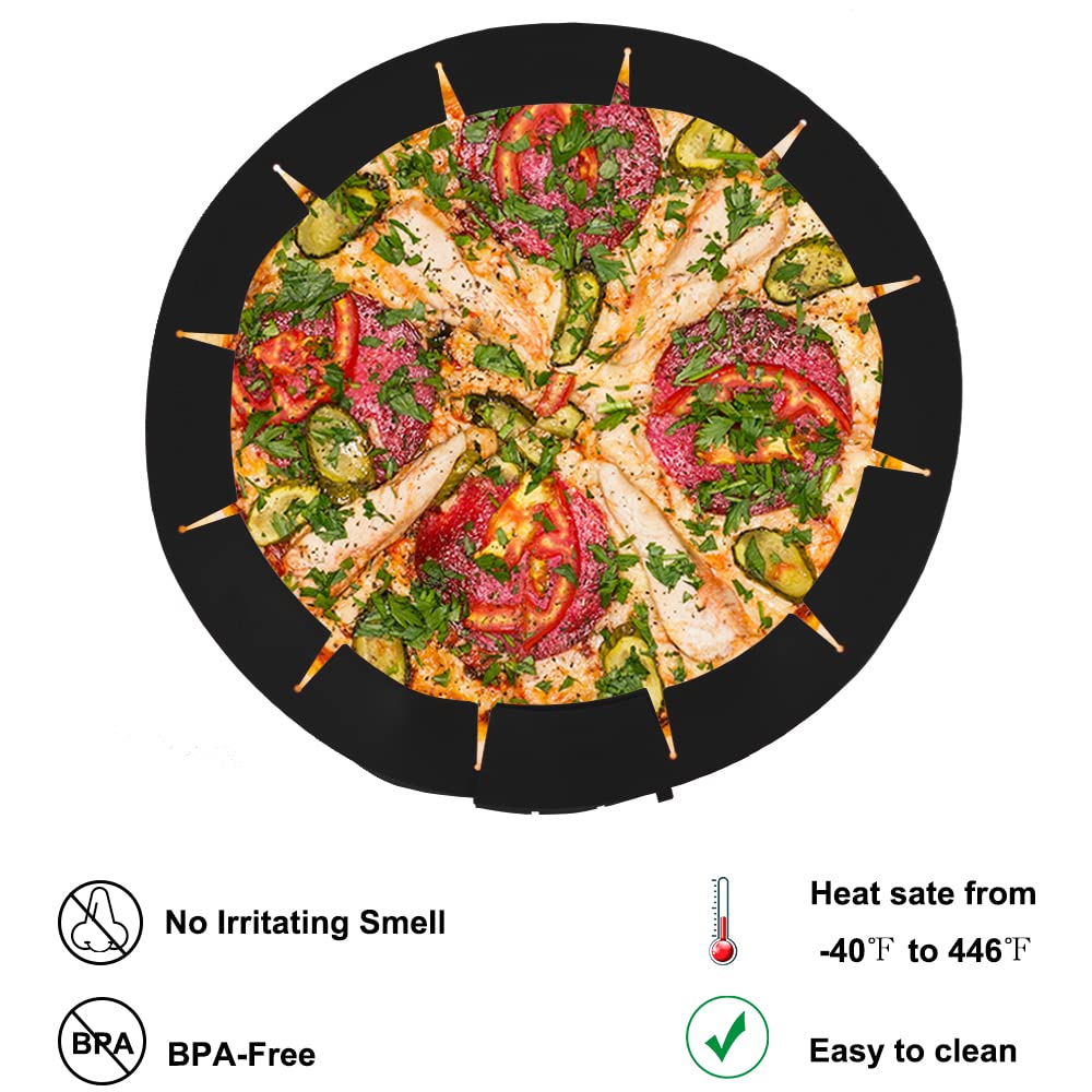 Qteclor Adjustable Pie Crust Shield,Pie Edge Protector Tools,Round Silicone Baking Cake Pizza Cover,Bpa-Free,For Halloween Chris