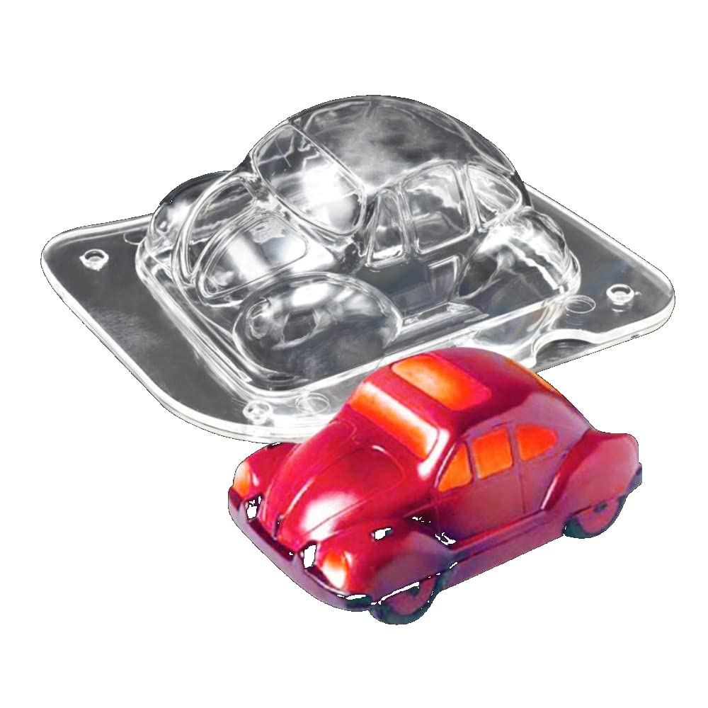 Tuke 5.5'' 3D Car Shaped Polycarbonate Chocolate Mold Hard Poly-Carbonate Candy Mold 3D Car Chocolate Mould