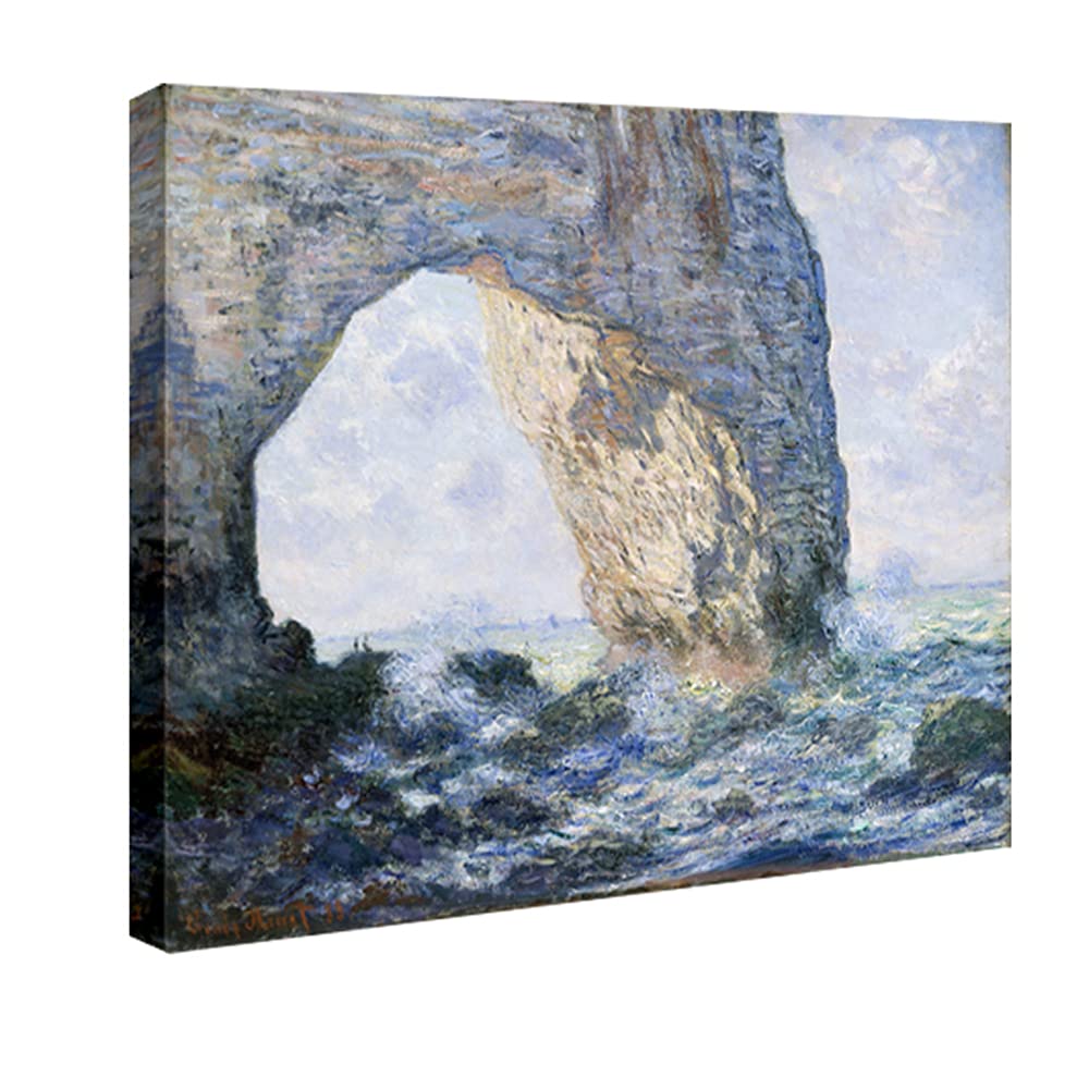 Wieco Art The Manneporte Canvas Prints Wall Art Of Claude Monet Famous Oil Paintings Reproduction Large Classical Seascape Sea B