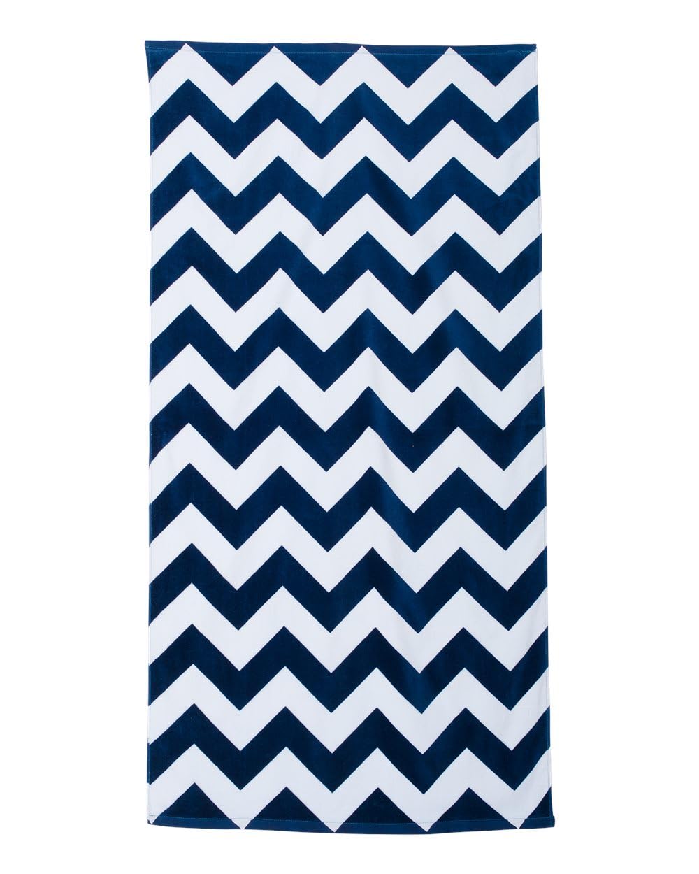 Carmel Towel Company Chevron Velour Beach Towel - Navy  One Size