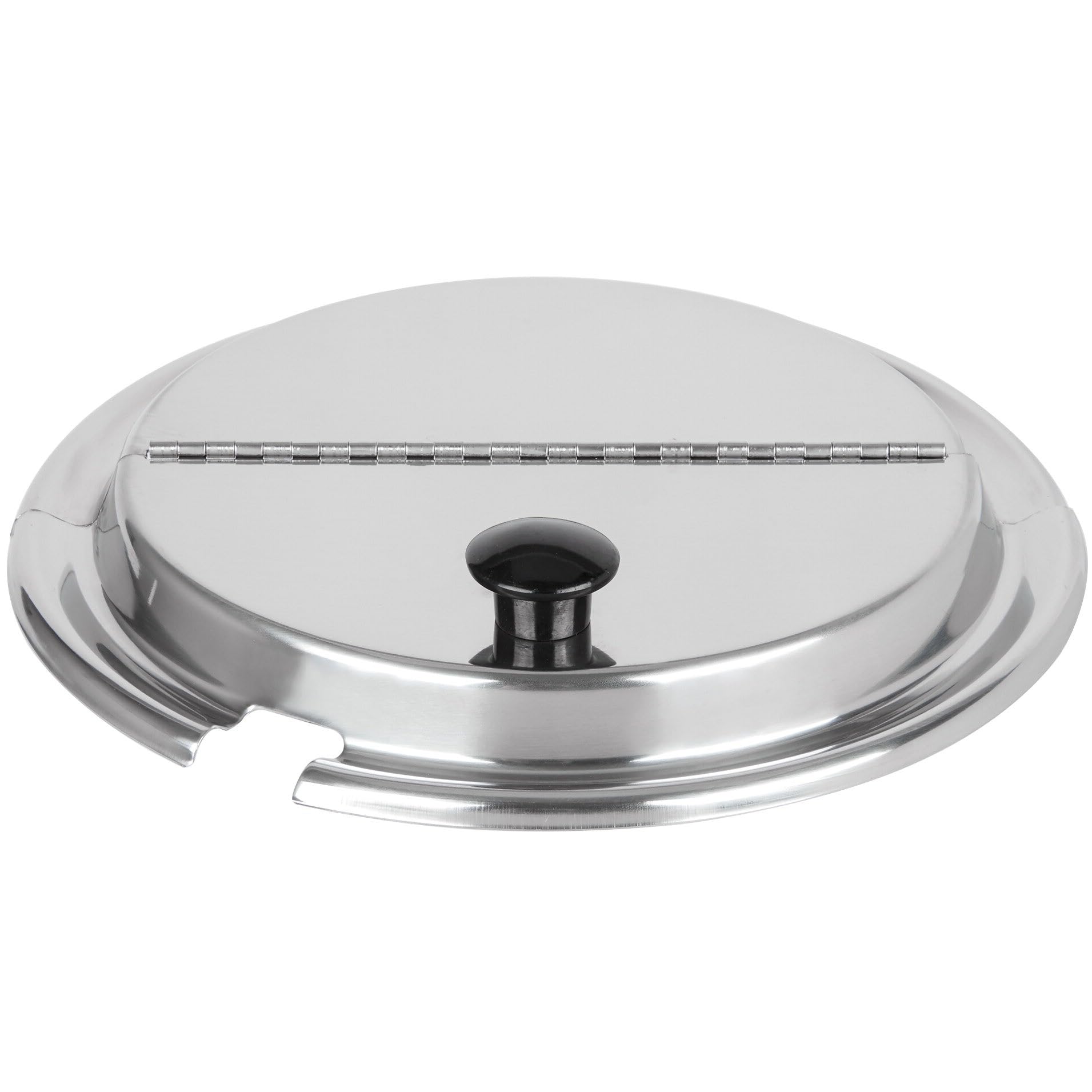 Stainless Steel Inset Hinged Notched Lid  Fits 11 Qt Soup Inset Pans  HeavyDuty Mirror Finish Cover for Commercial Soup Warme