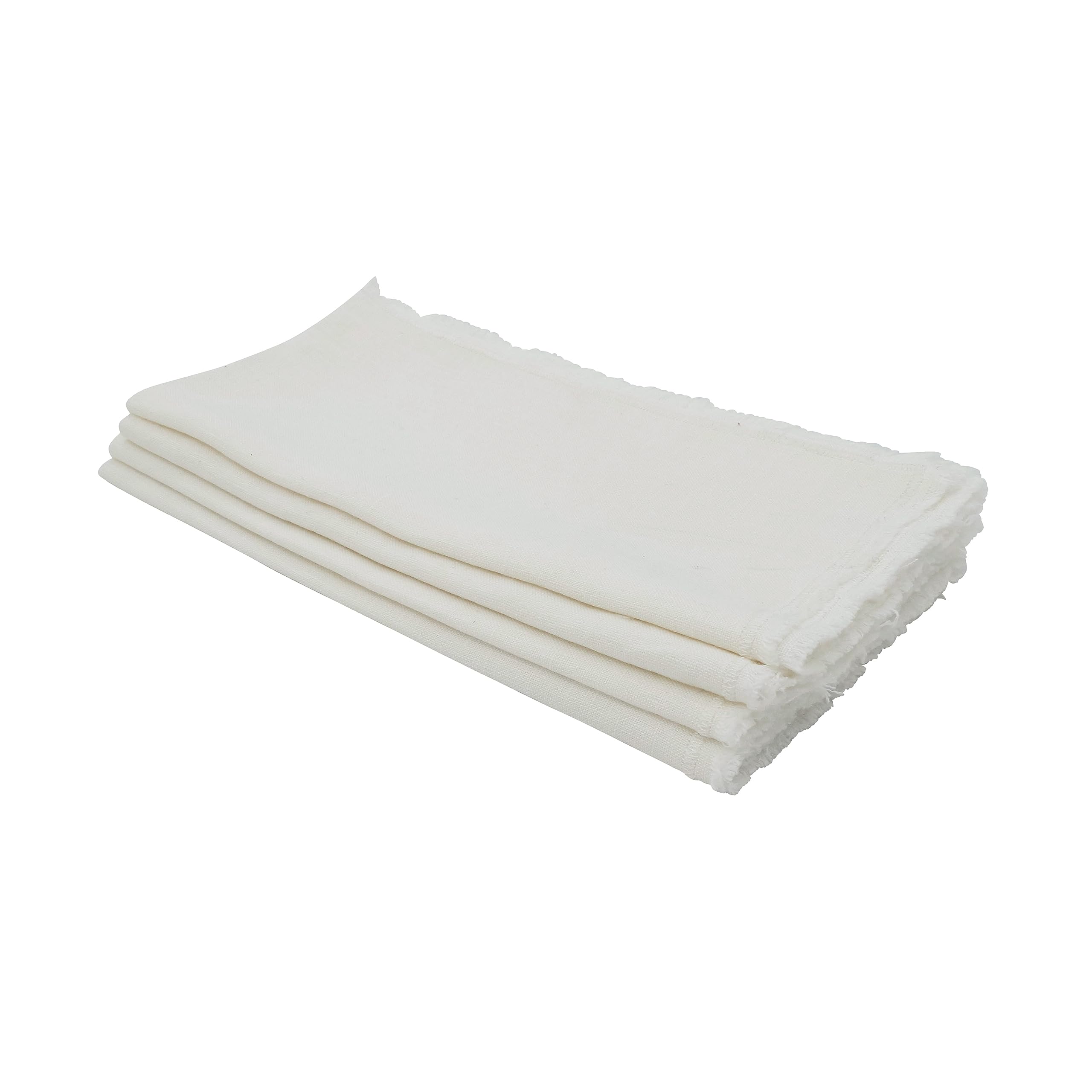 Saro Lifestyle Fringe Linen Table Napkin (Set Of 4)