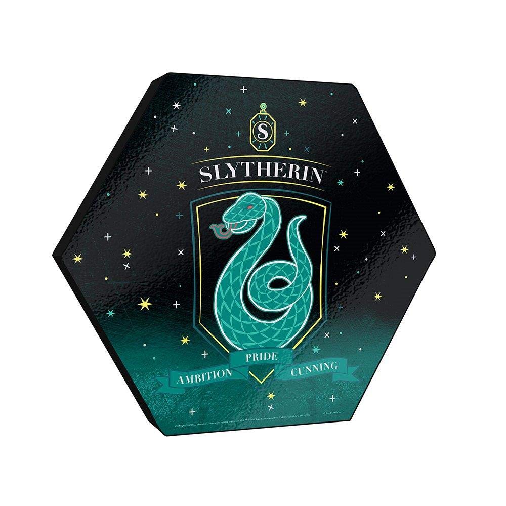Harry Potter - Slytherin - Hogwarts House Crest - 11.5    X 10    Hexagon Shaped Knexagon Wood Print - Hang Alone Or Connect To