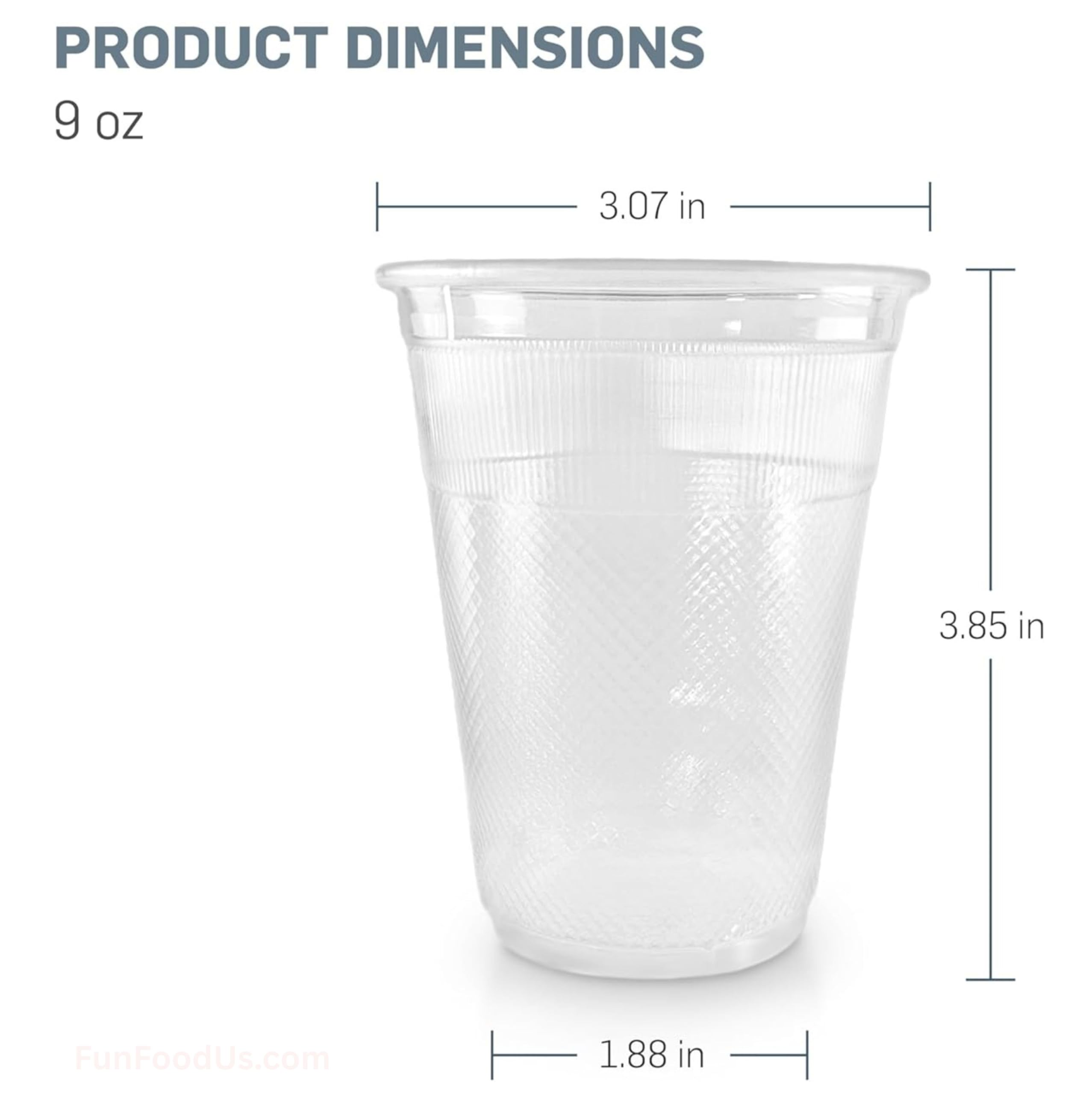 Crystalware IW9PPC1000 PP Individually Wrapped Disposable Plastic Cups  9 oz. (Pack of 1000)