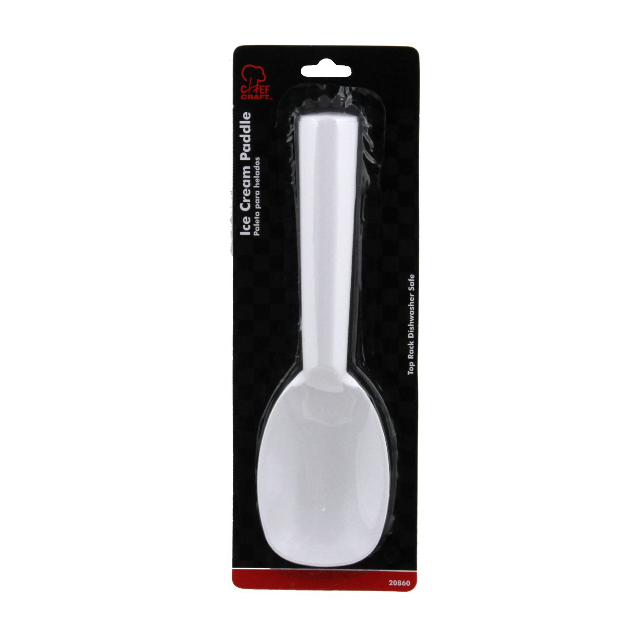 Chef Craft Basic Plastic Ice Cream Paddle, 9 Inches In Length, White