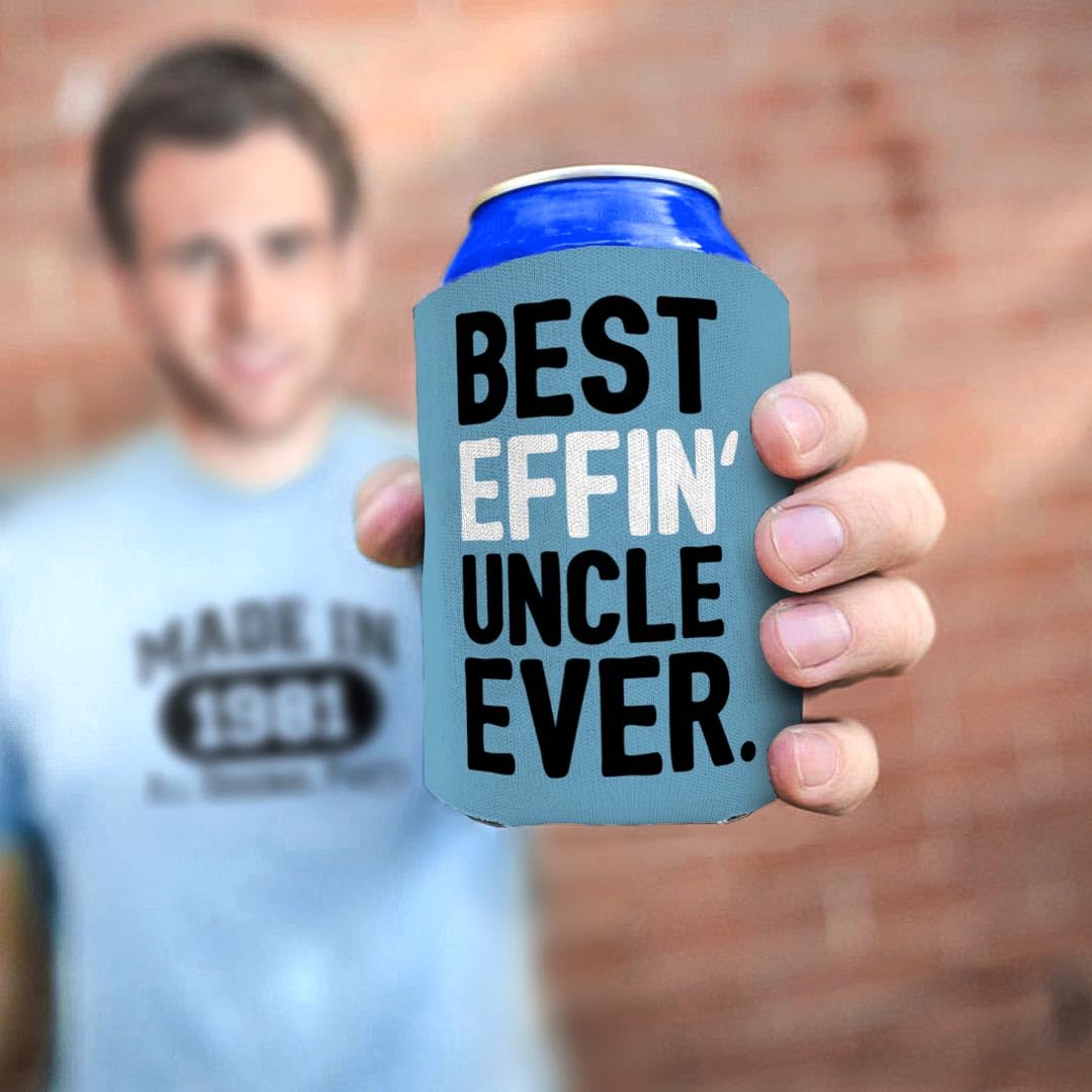 Best Uncle Gifts Best Effin' Uncle Ever Funny Cool Uncle Gifts 2 Pack Can Coolie Drink Coolers Coolies Blue