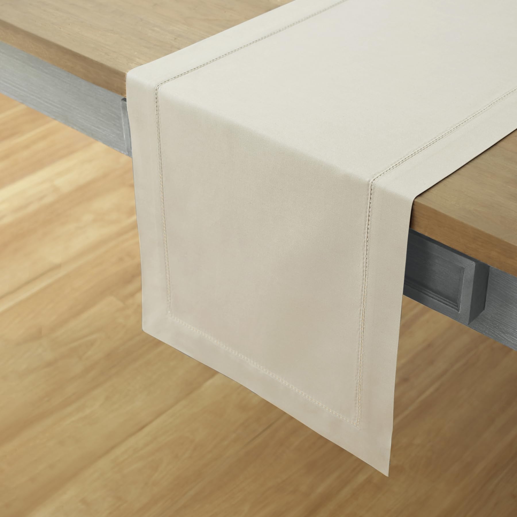 Solino Home Linen Table Runner 60 Inches Long - Cotton Linen Hemstitch Fall, Thanksgiving, Christmas Table Runner 14 X 60 Inch -