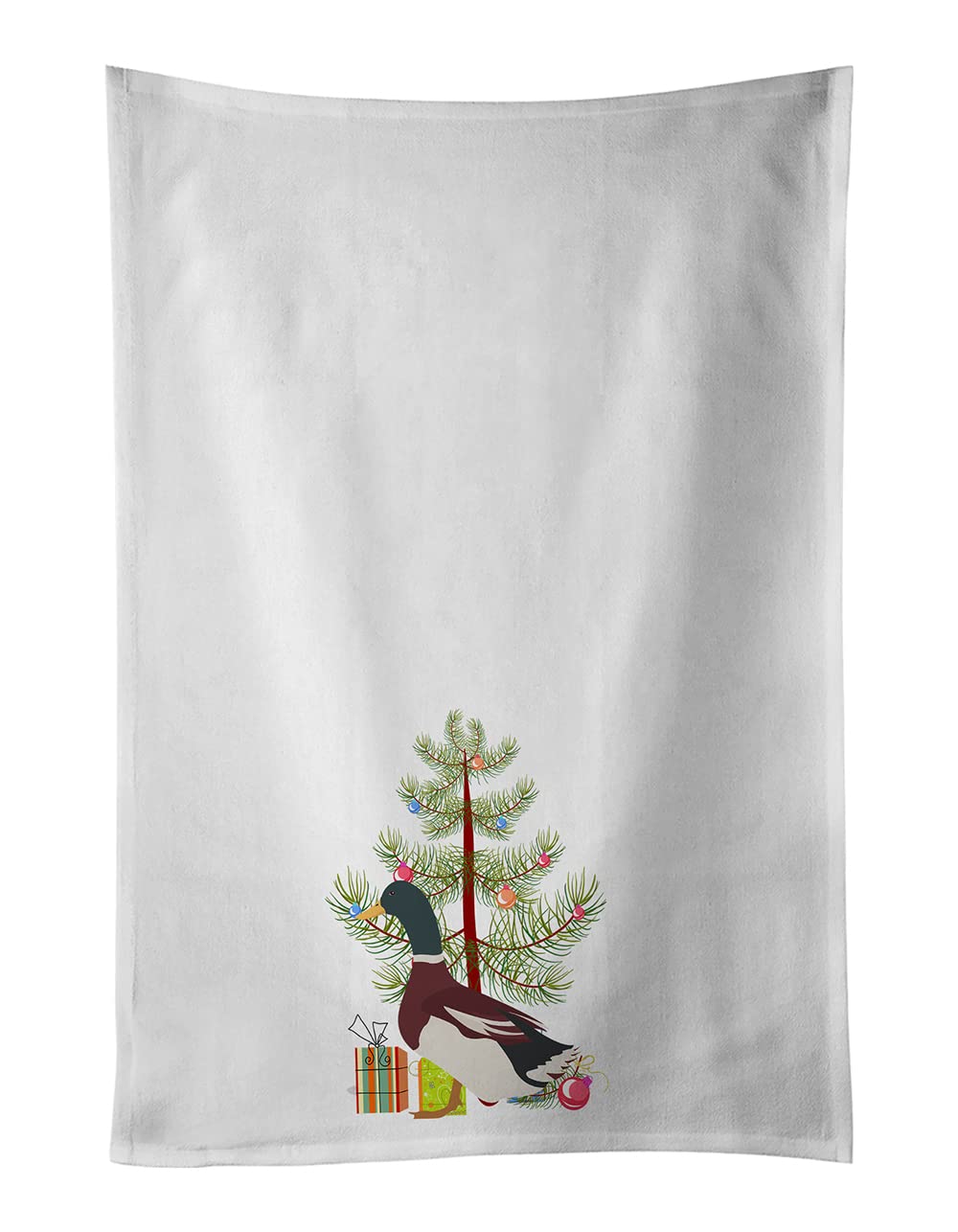 Rouen Duck Christmas White Kitchen Towel Set of 2
