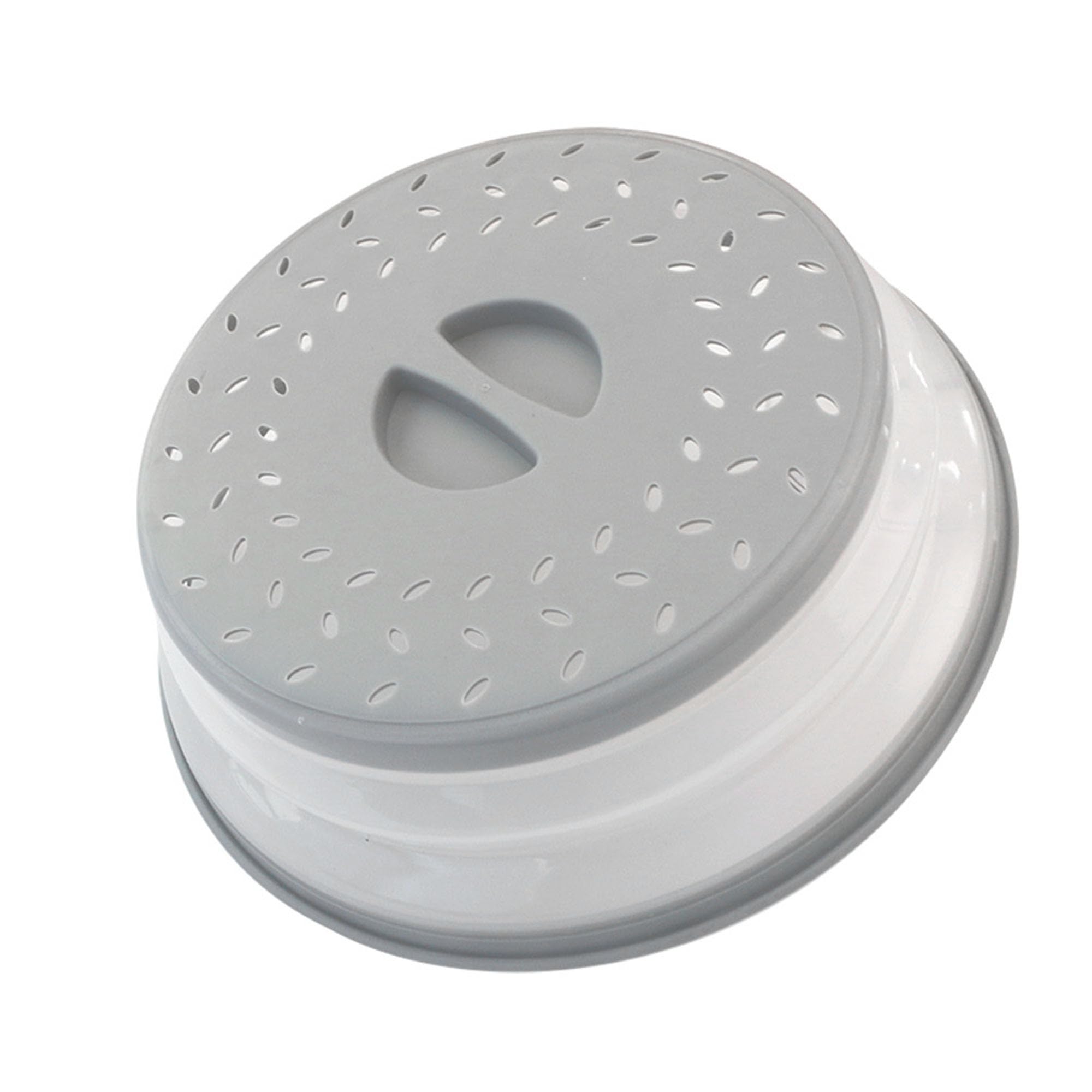 Collapsible Microwave Splatter Cover, Microwave Plate Cover With Steam Vent(10.5 IN,Light grey)