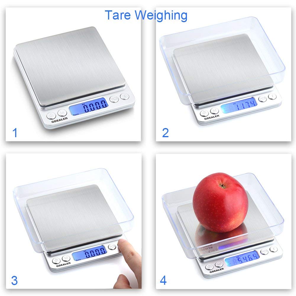 Gdealer Food Scale, 0.001Oz/0.01G Precise Digital Kitchen Scale Gram Scales Weight Food Coffee Scale Digital Scales For Cooking