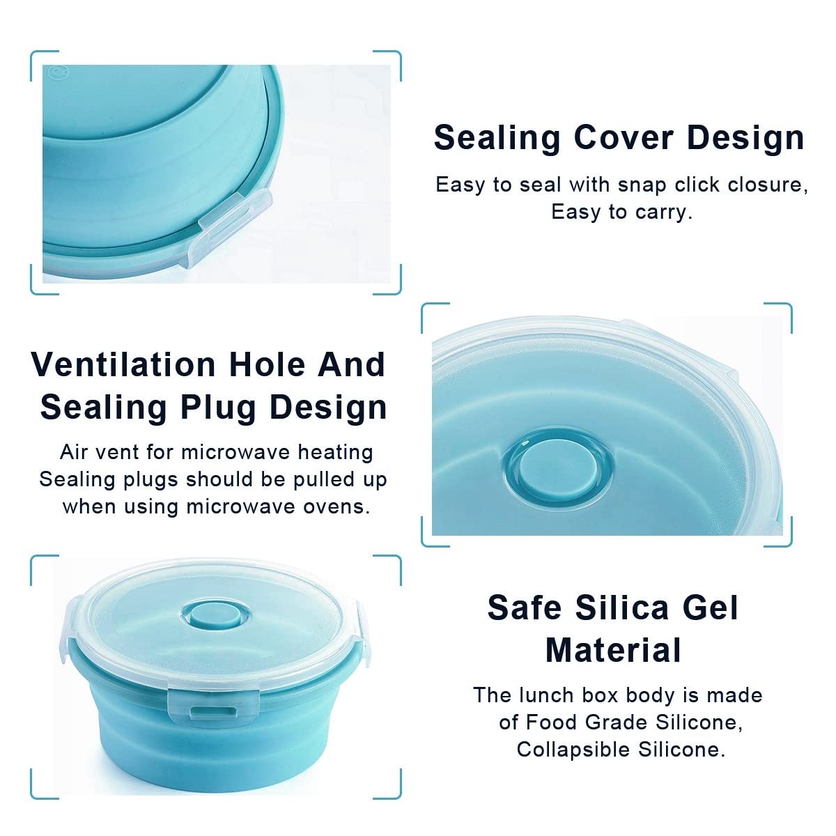Sungbesi Collapsible Food Storage Containers, Collapsible Bowls With Lids For Camping Kitchen Stuff, Rv Accessories For Inside S