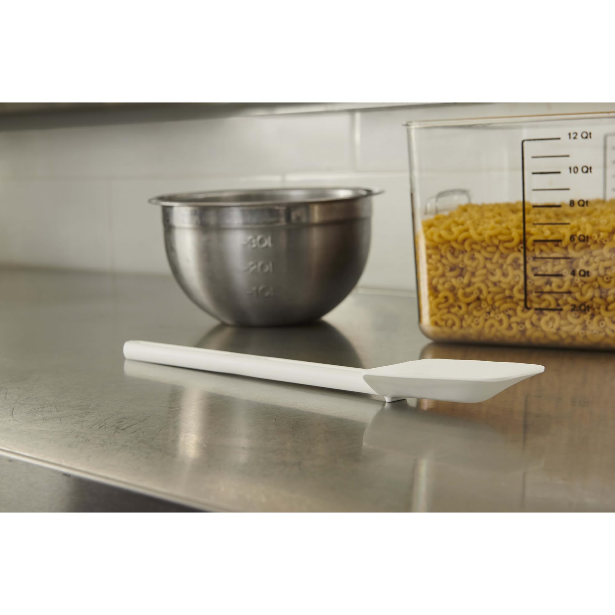 Rubbermaid Commercial Products Cold Temperature Spoon Spatula ,Dishwasher Safe, 16.5 Inch, White, Clean-Rest Design, For Restura