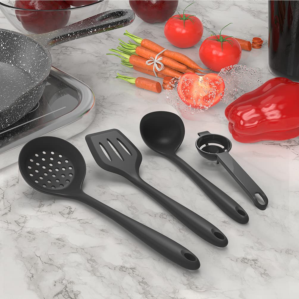 Silicone Cooking Utensils Set - 446F Heat Resistant Kitchen Utensils,Turner Tongs,Spatula,Spoon,Brush,Whisk,Kitchen Utensil Gadg