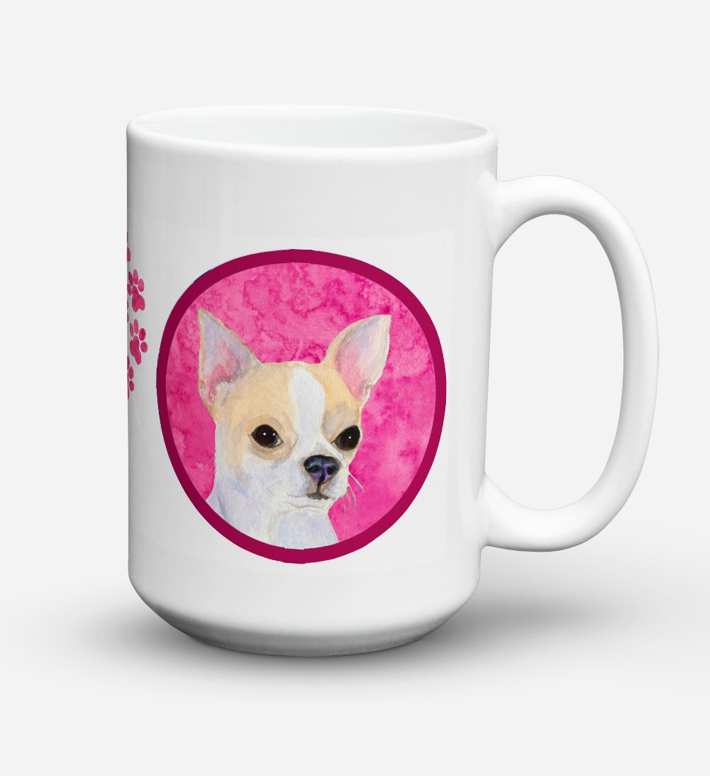 'Caroline's Treasures SS4749-PK-CM15 Chihuahua Microwavable Ceramic Coffee Mug, 15 oz, Multicolor''