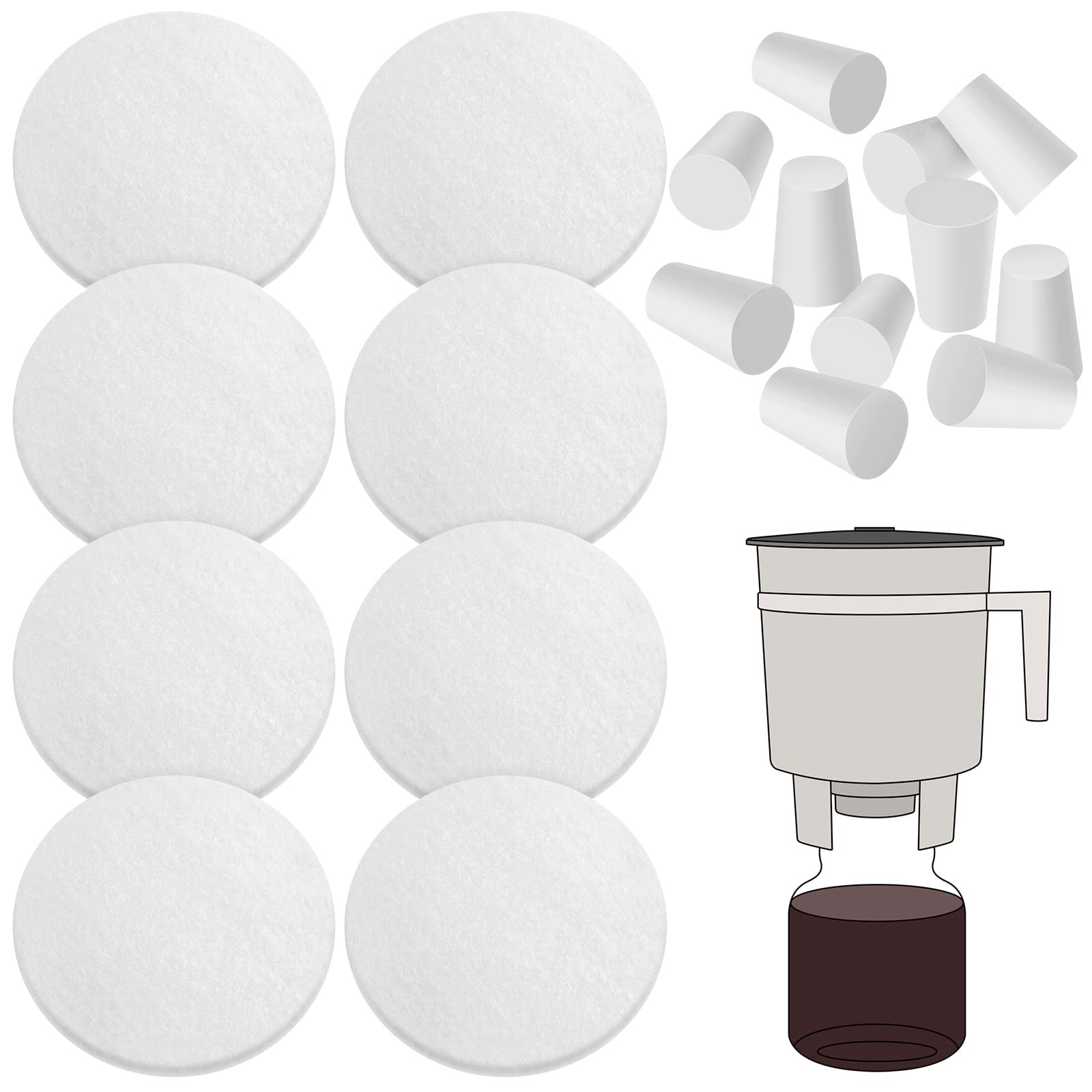 20 Pack Cold Brew Coffee Filters Include 8 Coffee Filter 12 Reusable Coffee Filter Replacement Rubber Stoppers Kit For Cold Brew